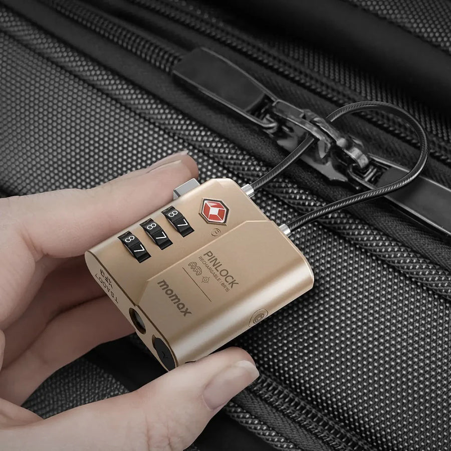 MOMAX TSA Approved Padlock with Pinlock Technology - Desert Titanium Color, Secure Luggage Lock for Travel, Backpacks & Suitcases | Durable & Lightweight for Airports, Hotels & Outdoor Adventures