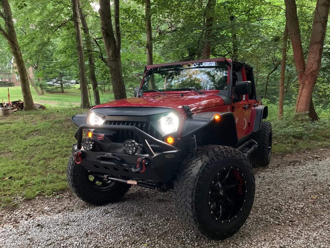 (2) Amber LED Side Marker Lights for Jeep Wrangler - Flat Style Fender Flare - Durable Off-Road Lighting for Enhanced Visibility & Safety