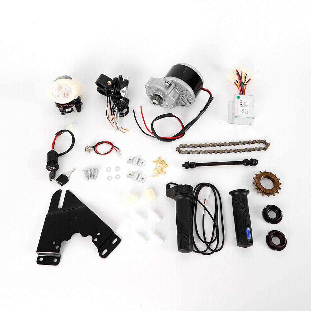 24V 250W Electric Bike Conversion Kit with Brush Motor & Disc Brake - E-Bike Motor Controller for 22-29 Inch Bicycles (USA Stock) - Perfect for Commuting, Mountain Biking & Urban Transportation