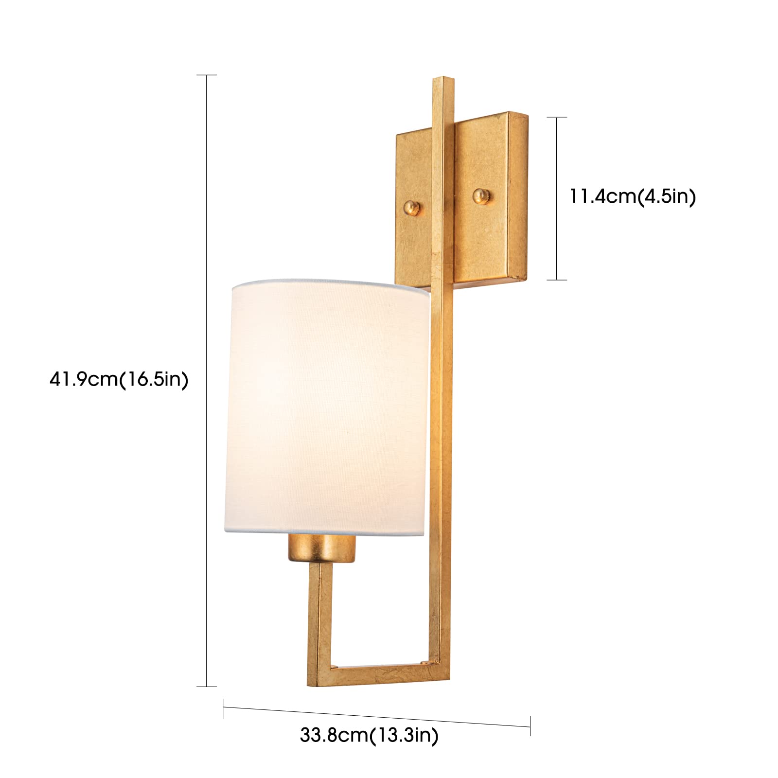 Gold Wall Sconce Light Fixture - Elegant Transitional Lighting for Dining Room, Kitchen, Bedroom & Living Room - Gold Bathroom Wall Light - Perfect for Ambient Lighting and Home Decor (1 Sconce)