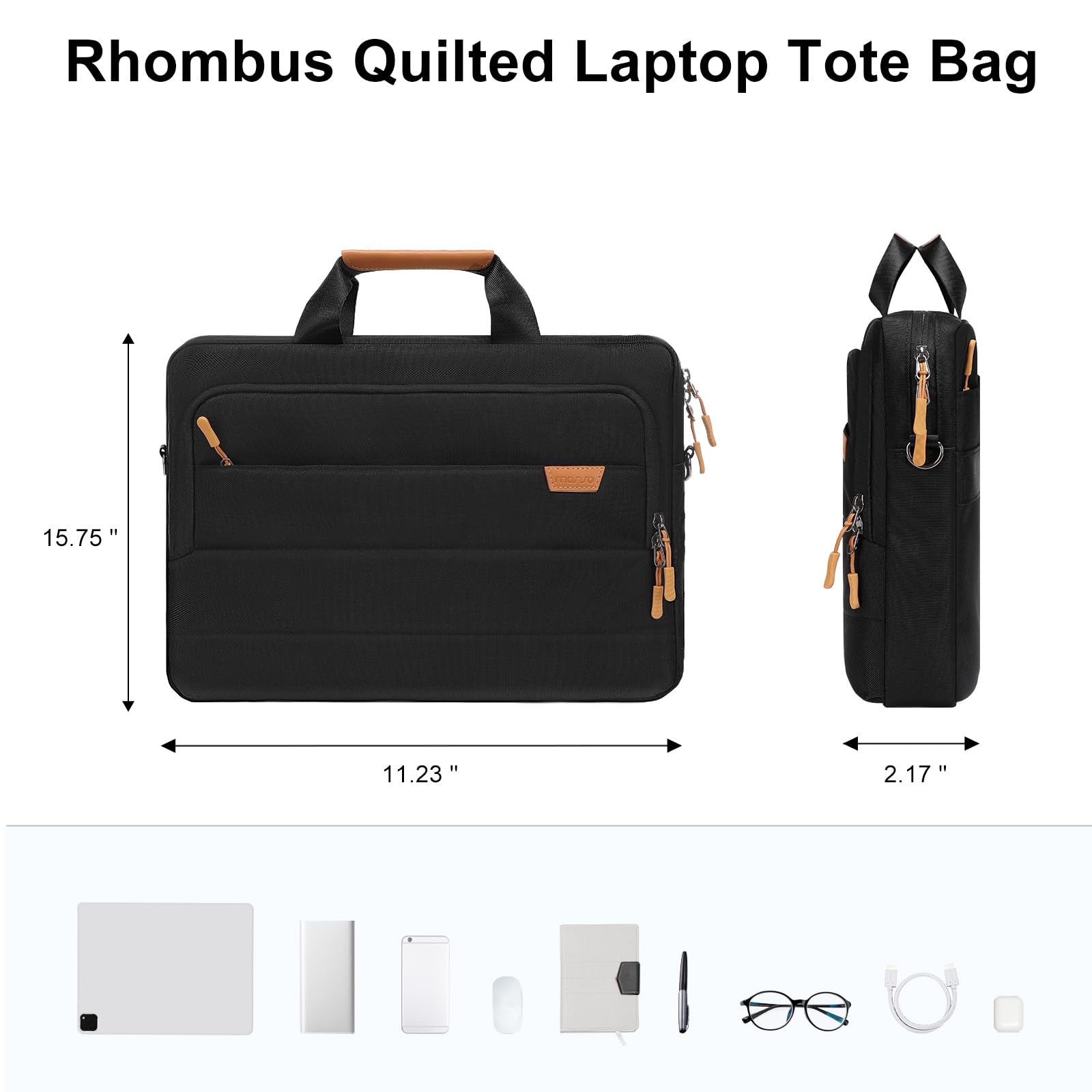 MOSISO Laptop Shoulder Bag for Men & Women - Waterproof Messenger Briefcase with Multiple Pockets for 15.6 Inch Notebook - Perfect for Business Travel, Office Work and College Students