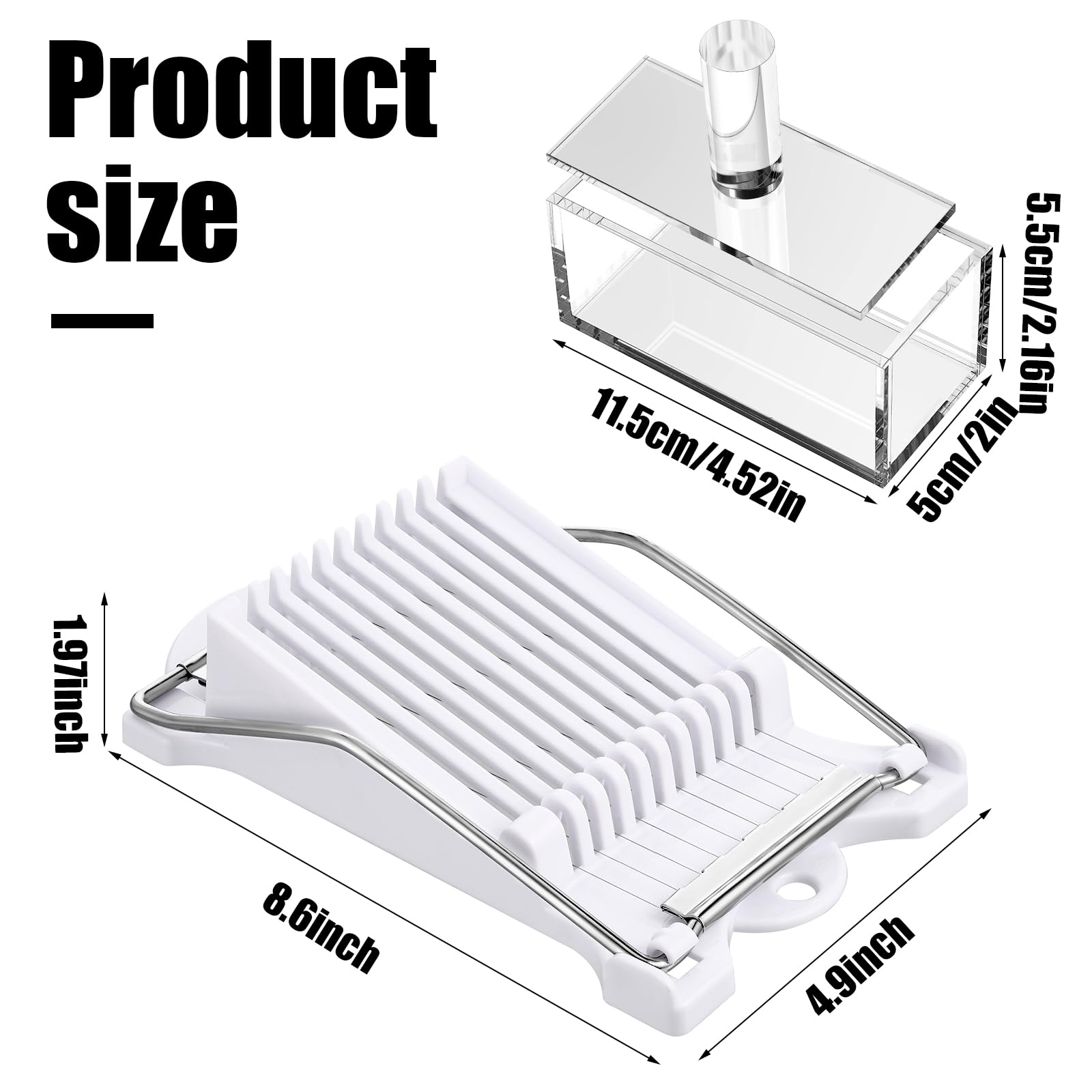 Musubi Maker Kit - 2 Acrylic Musubi Molds & Stainless Steel Luncheon Meat Slicer | BPA-Free Sushi Press for Onigiri & Spam Musubi | Perfect for Home Cooking, Meal Prep & Japanese Cuisine Lovers