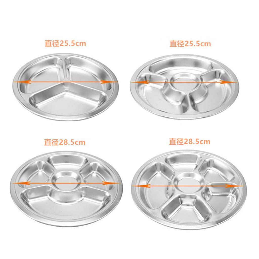 Stainless Steel Divided Food Tray - 3 Compartment Dinner Plate for Camping, Picnic, School & Office | Durable Snack Serving Dish for Outdoor Activities, Cafeteria & Home Use