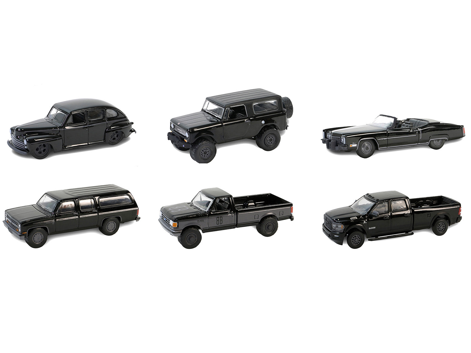 Greenlight Black Bandit 6-Piece Set Series 29 1/64 Diecast Model Cars - Collectible Miniature Vehicles for Display, Racing Games & Gift Giving