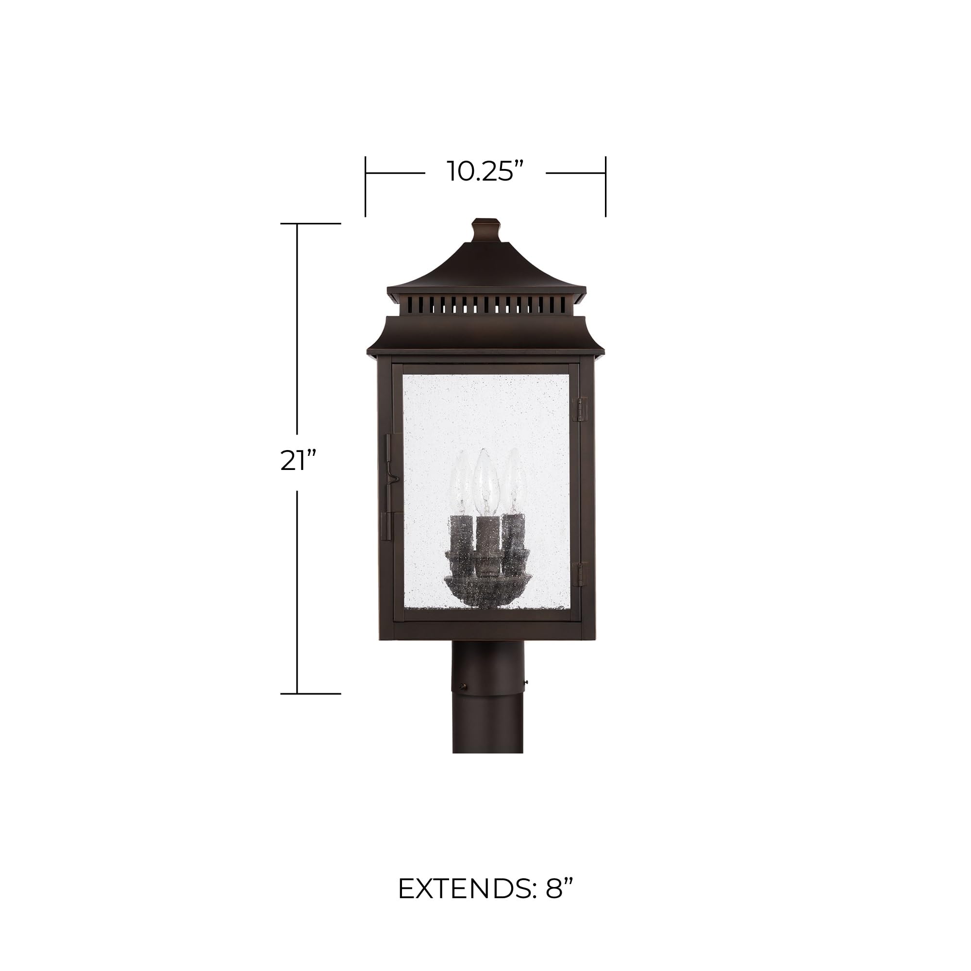 Capital Lighting 936932OZ Sutter Creek 3-Light Outdoor Post Lantern - 180W, 21