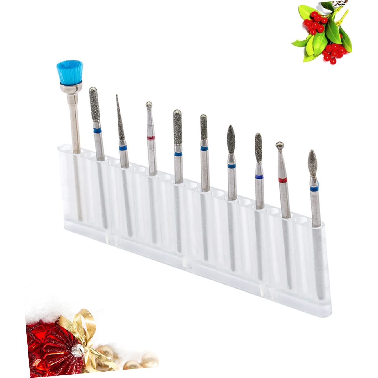 Professional 10-Piece Minkissy Nail Drill Bits Set - Silver Steel Manicure Grinding Heads for Acrylic, Gel & Natural Nails - Perfect for Salon & Home Nail Care