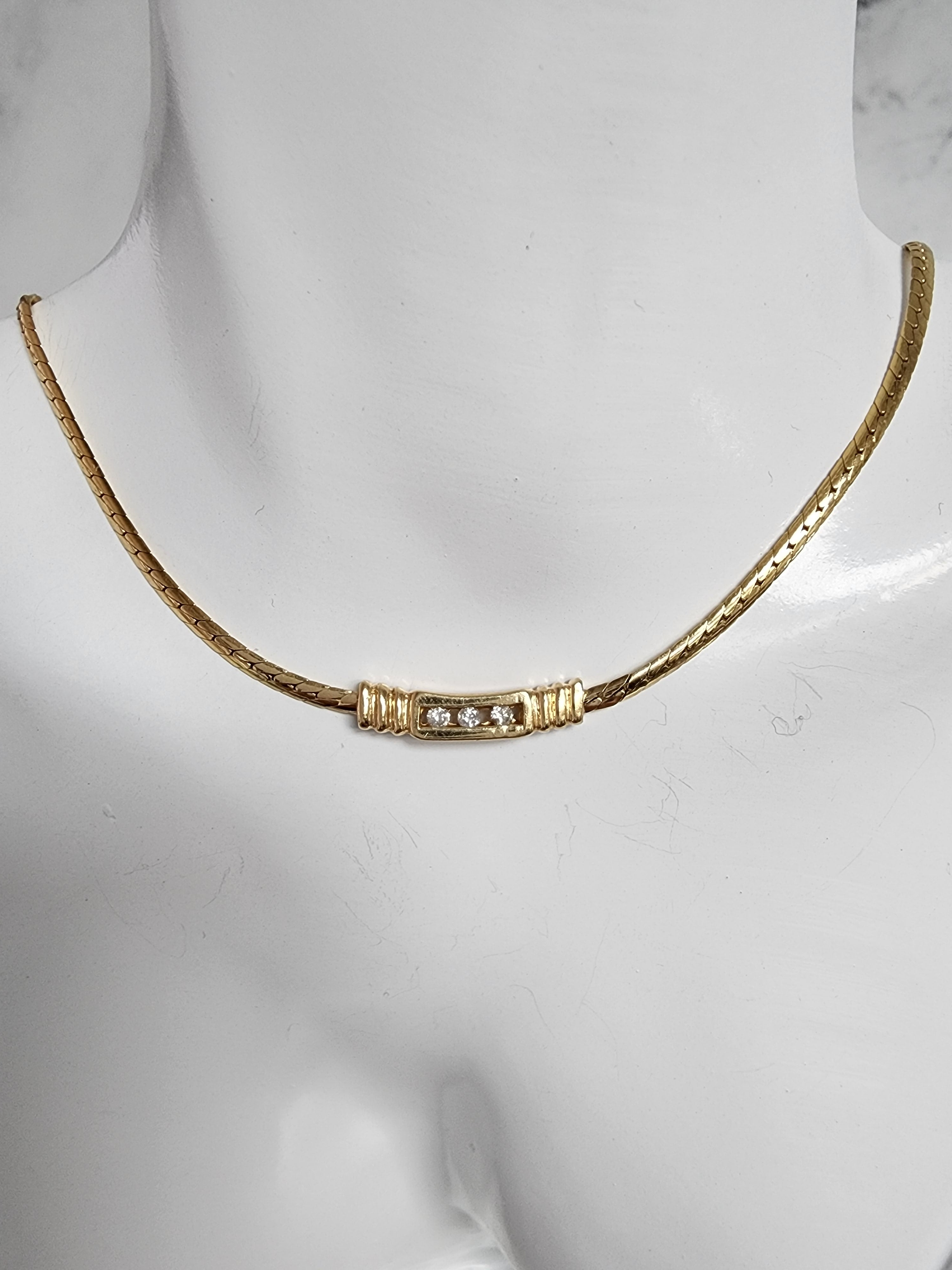 14K Yellow Gold Tension Space Diamond Bar Necklace - Elegant & Dainty Pendant for Women, Perfect for Everyday Wear, Date Nights & Special Occasions