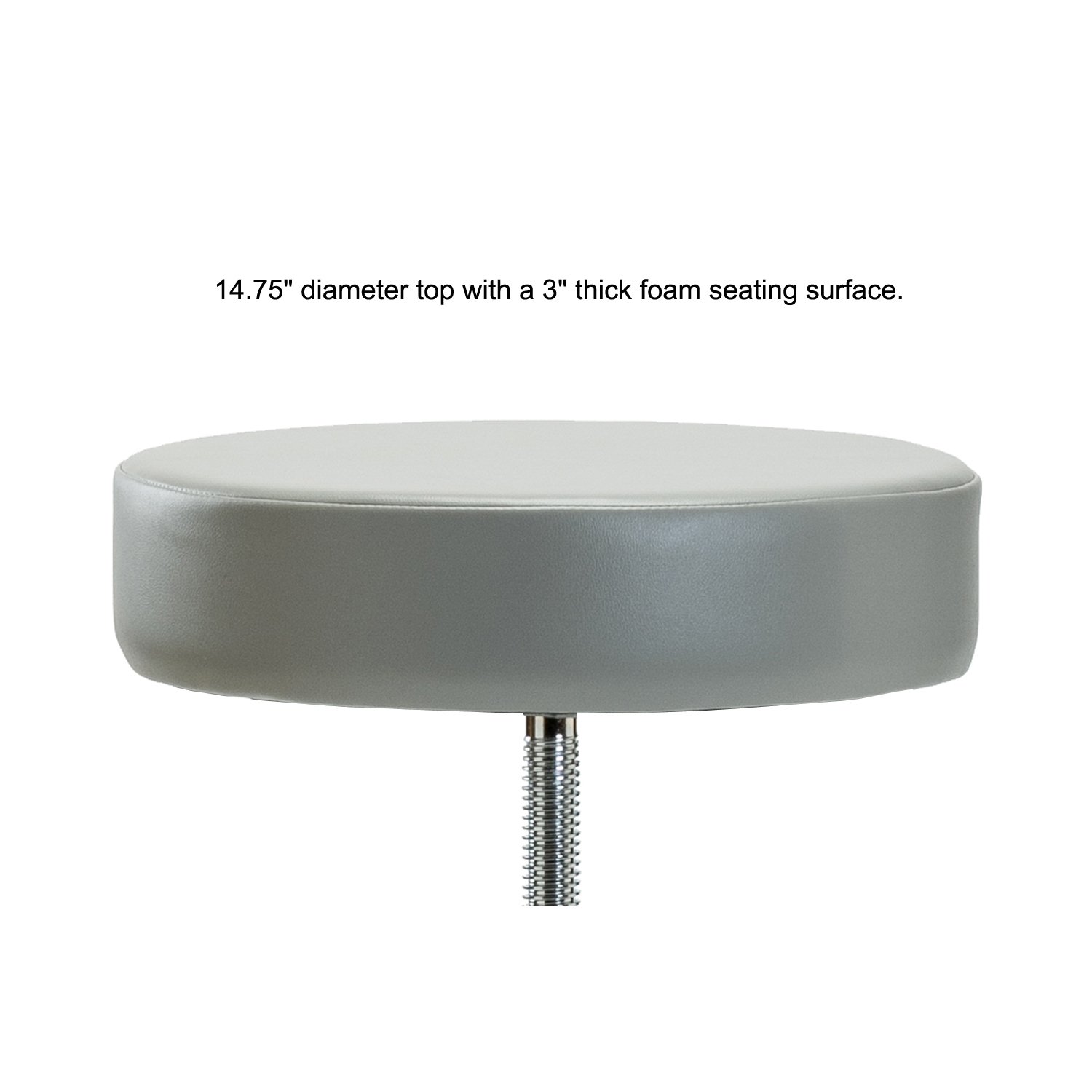 Retro Rolling Exam Stool with Wheels - Black Fabric Perch Stool for Hardwood & Tile Floors - Perfect for Medical Offices, Classrooms & Home Workspaces