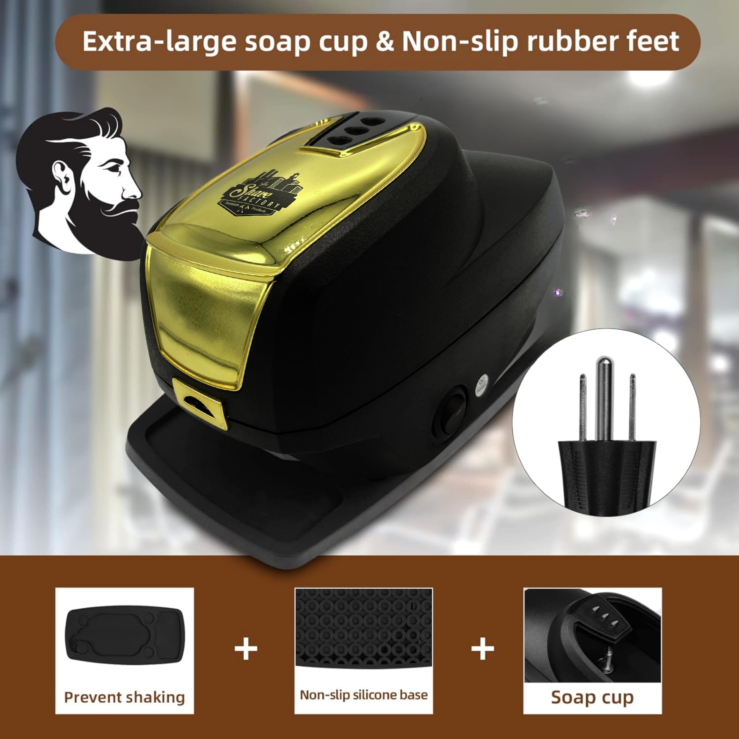 Professional Hot Lather Machine for Barbers & Home Use - 9oz Heated Shaving Cream Dispenser with Lather Warmer | Perfect for Barber Shops, Home Grooming & Christmas/Birthday Gifts for Men (Great for Daily Shaving Routine & Professional Salon Treatments)
