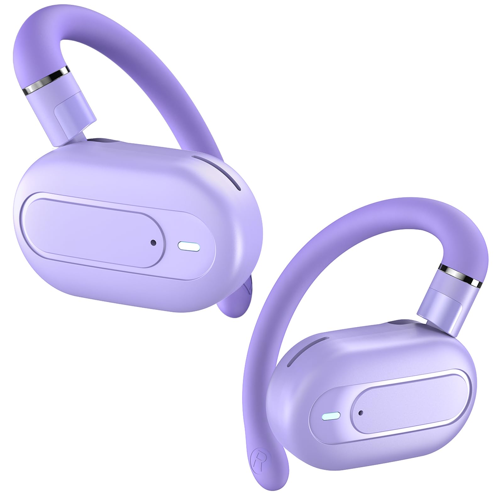 OpenBuds Lightweight True Open Ear Wireless Earbuds - Bluetooth 5.4 Headphones with Multi-Angle Adjustment & Dual-Axis Design for All-Day Comfort (Purple) - Perfect for Running, Cycling, Workouts & Outdoor Activities