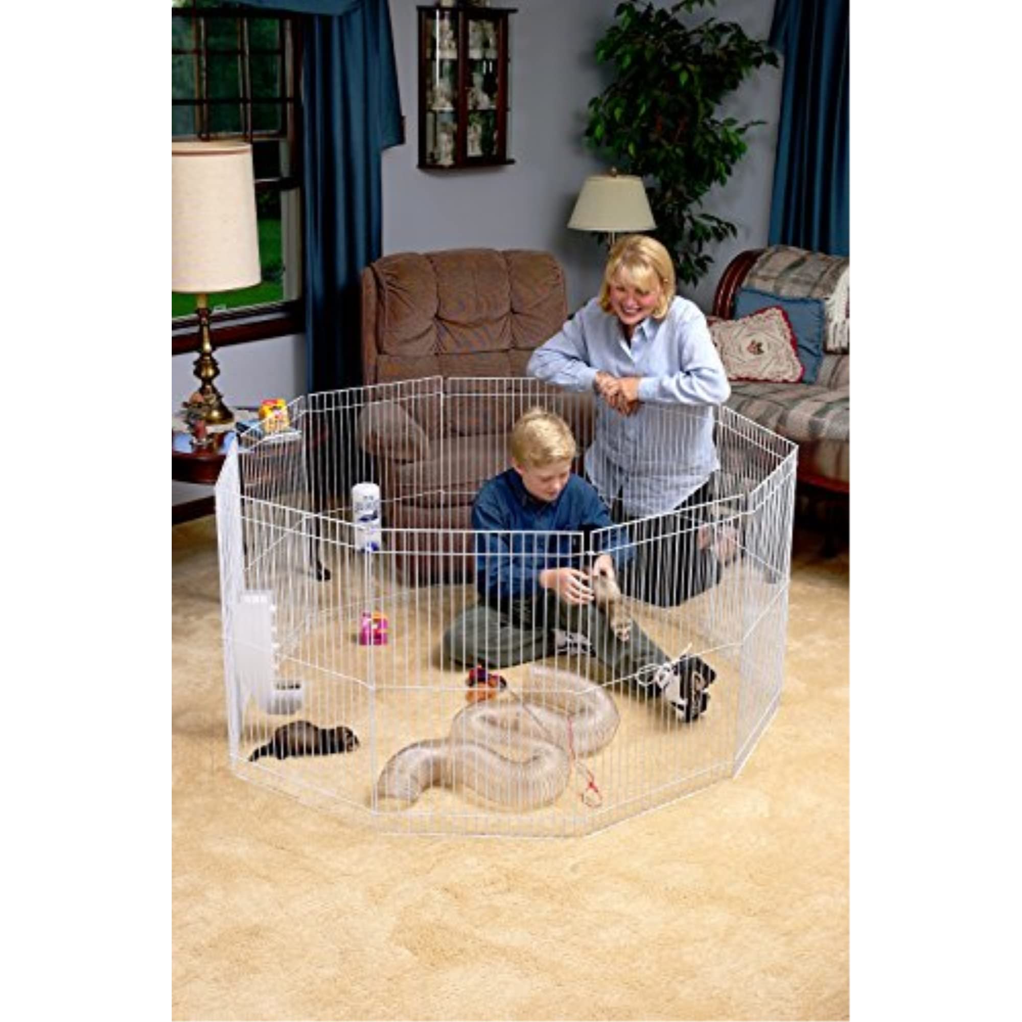 Marshall FC-224 Small Animal Play Pen - Portable & Durable Pet Playpen for Rabbits, Guinea Pigs, Hamsters - Indoor/Outdoor Use for Playtime & Exercise