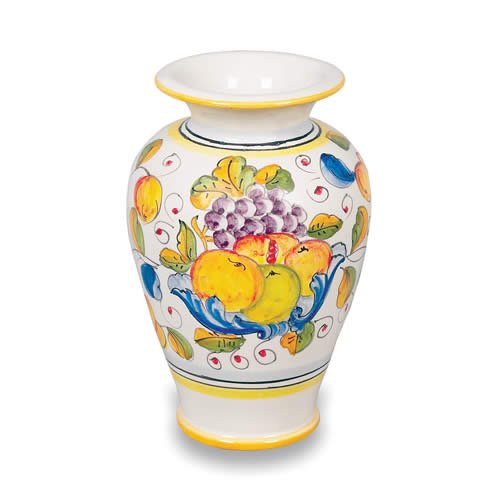 Hand Painted Deruta Ceramic Vase from Italy - Authentic Italian Pottery for Home Decor, Wedding Centerpiece & Luxury Gift