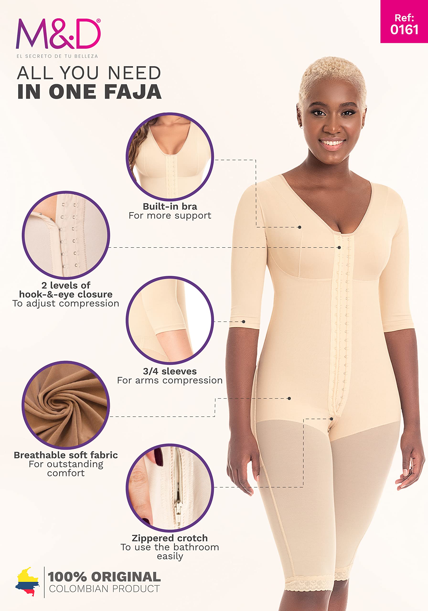 Post-Surgery Compression Garment for Women | Colombian Fajas Shapewear | Tummy Tuck & BBL Recovery | Medical-Grade Waist Trainer for Postpartum & Body Contouring | Ideal for Post-Op Recovery & Everyday Slimming