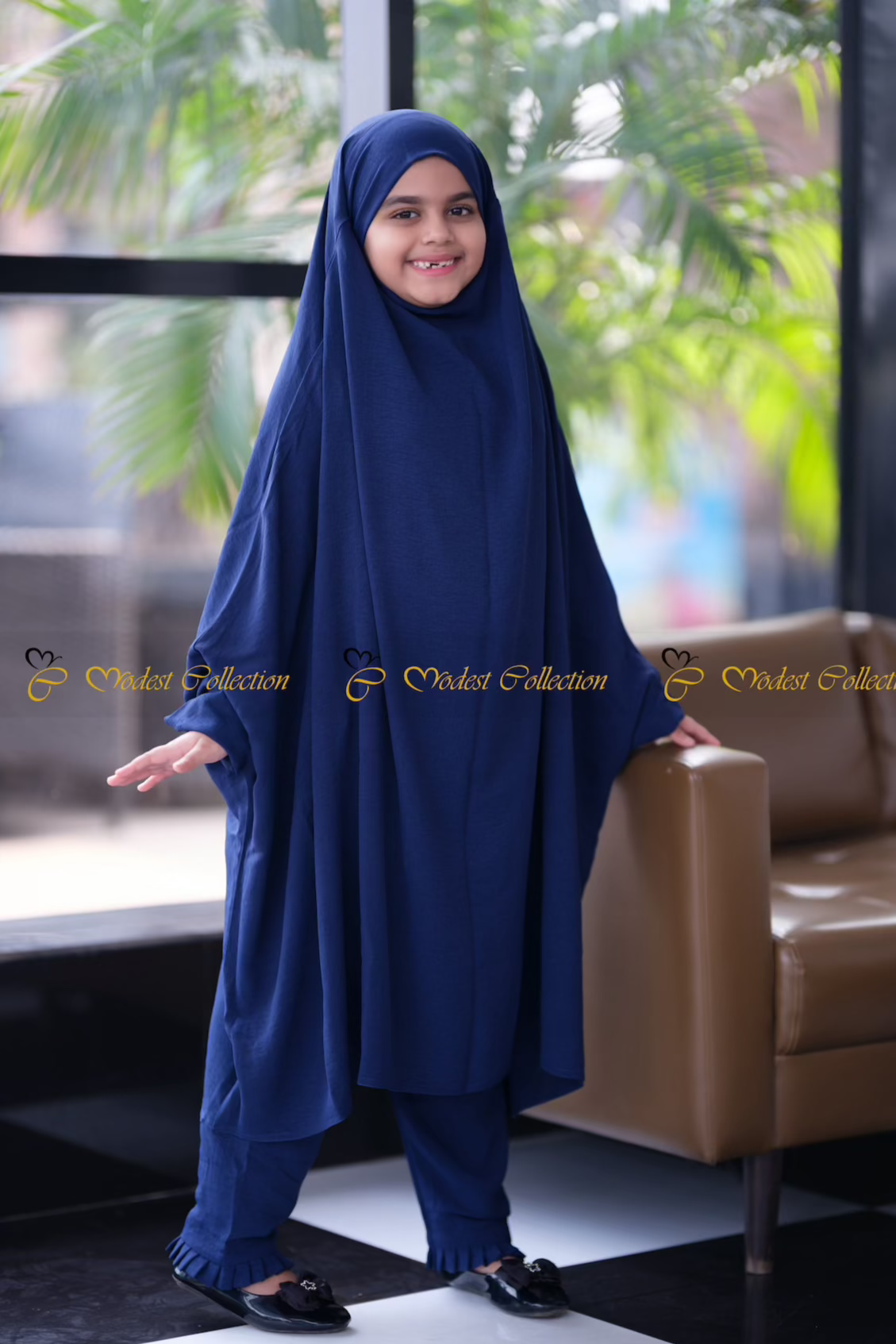 Bareerah Navy Full Set Jilbab - Modest Islamic Prayer Dress for Women - Perfect for Daily Wear, Prayer, and Special Occasions