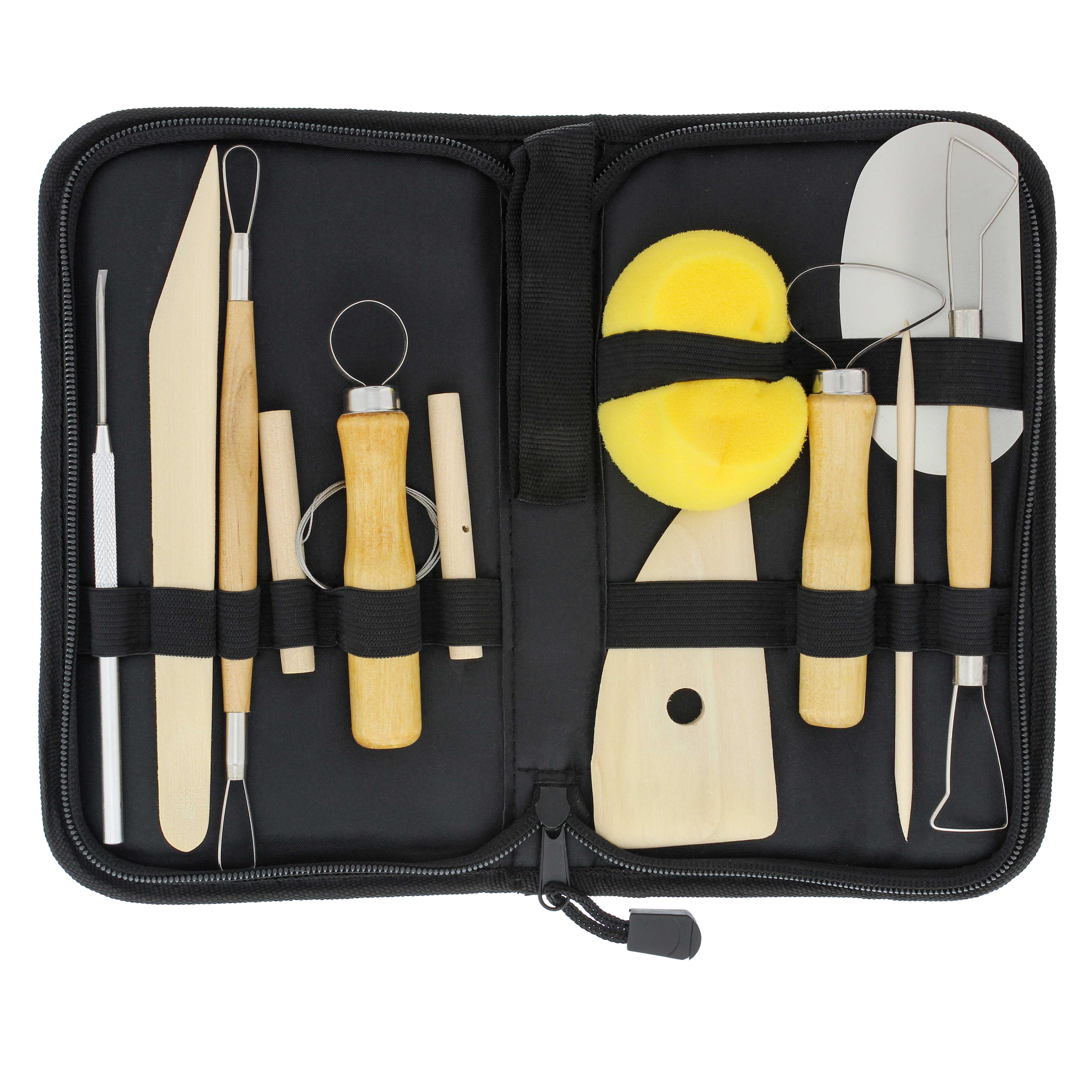 12-Piece Pottery & Clay Tools Set with Canvas Case - Essential Sculpting & Ceramic Tools for Artists, Hobbyists - Perfect for Storage & Transport - Ideal for Pottery Classes, DIY Projects, and Home Studios