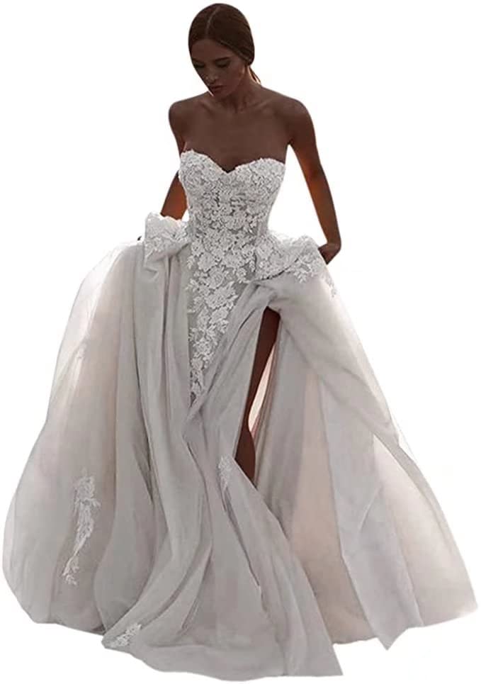 Elegant Mermaid Wedding Dresses Satin Sweep Train V Neck Backless Beach Bridal Gowns for Beach Weddings & Destination Ceremonies