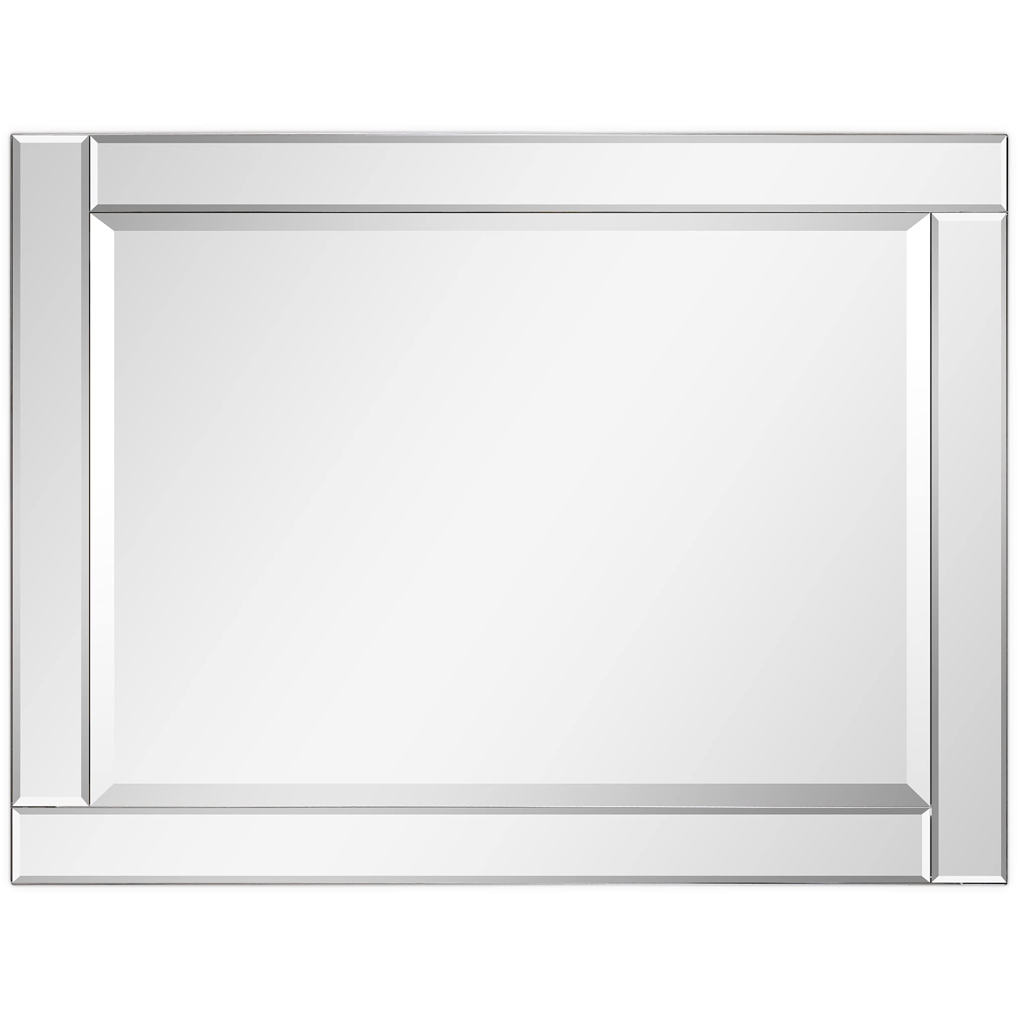Empire Art Direct Modern Rectangle Wall Mirror - Solid Wood Frame, 1