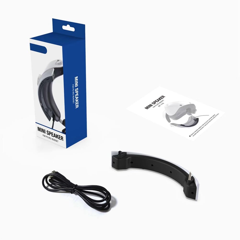 iFutniew Black Portable Helmet Speaker with Type-C Charging & 3.5mm Audio Interface - External Stereo Amplifier for PSVR2, Gaming Headsets, and Outdoor Activities