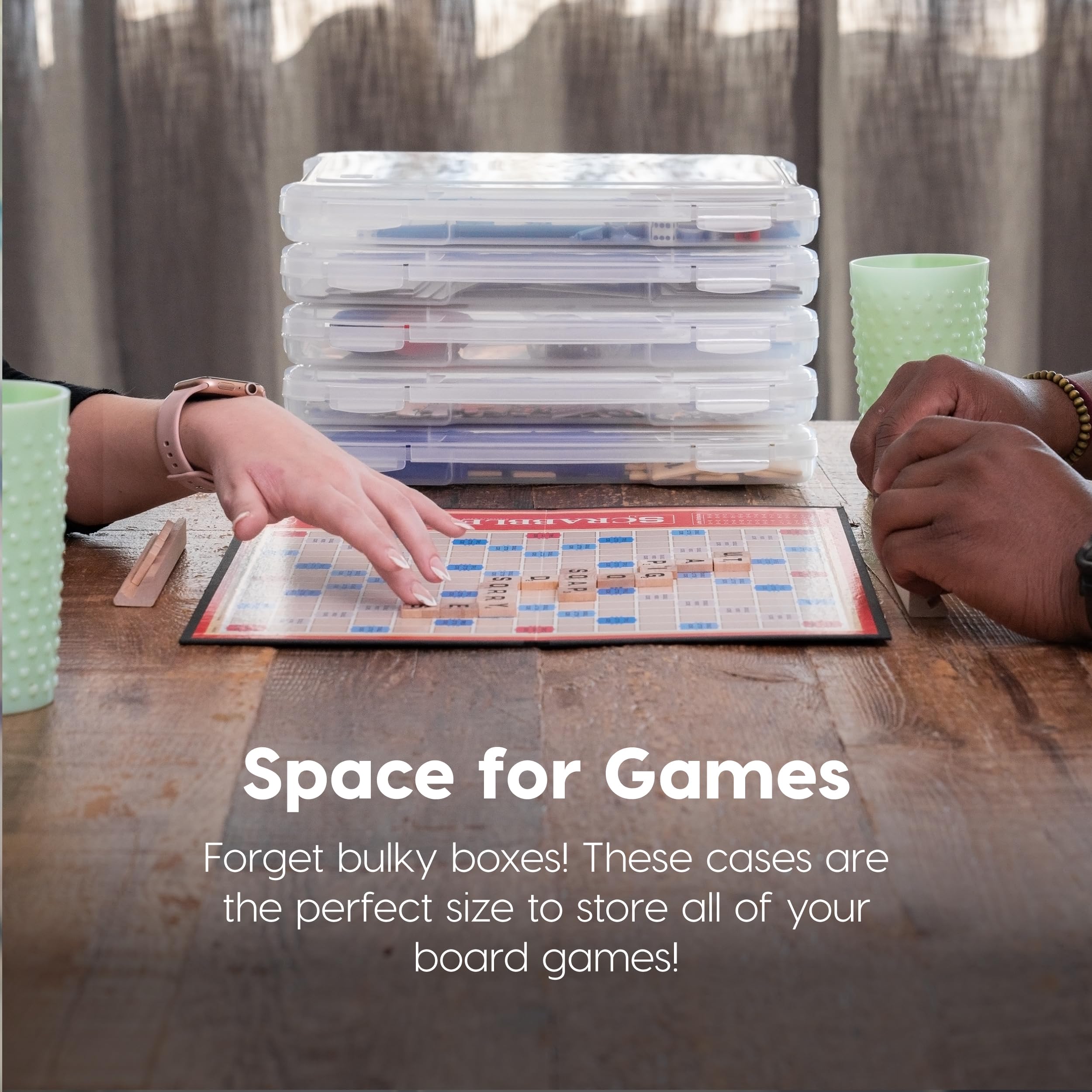 IRIS USA Board Game Storage Organizer - 10-Pack Clear Plastic Project Case Box with Snap-Tight Latch, Fits 8.5x11 & A4 Papers, Puzzle Magazine Craft Art Supplies Storage - Perfect for Travel, School & Office Organization