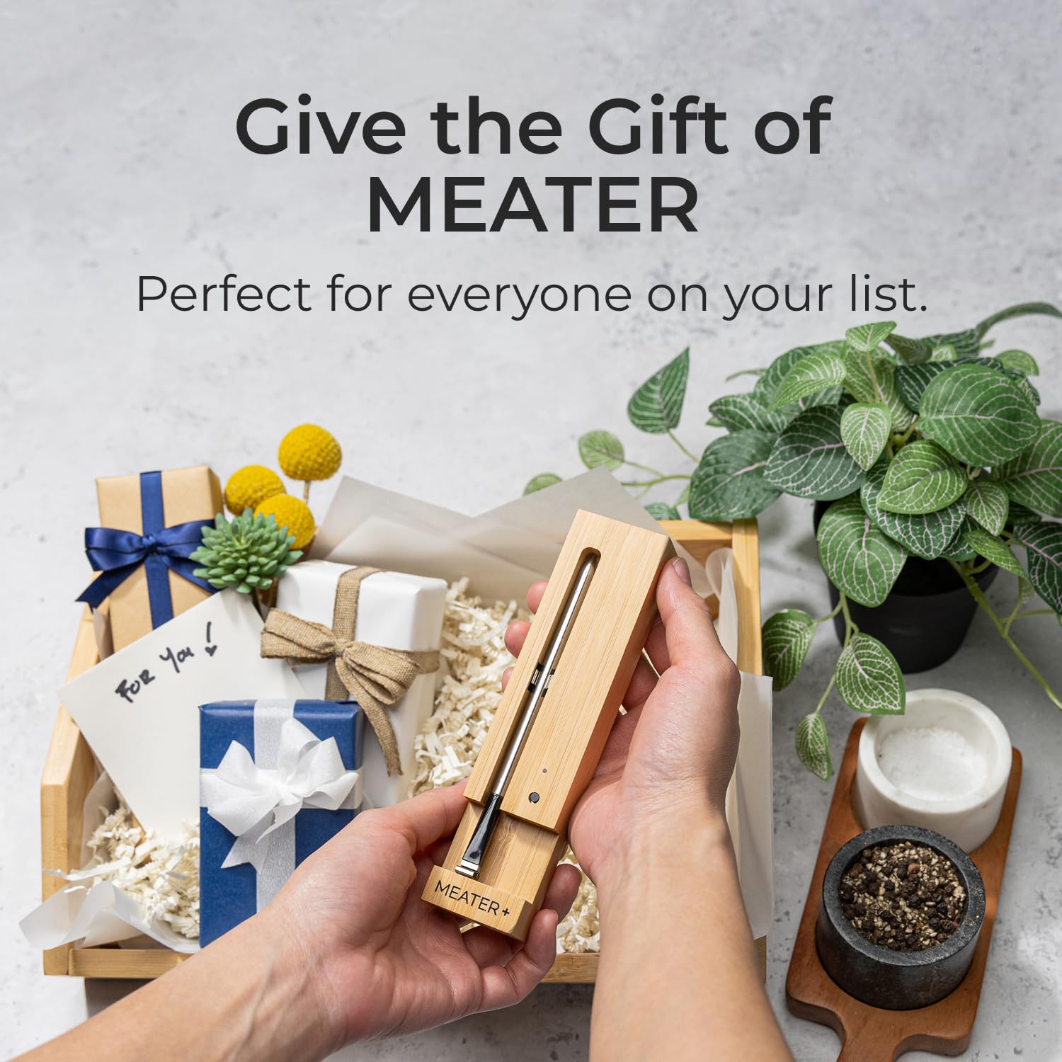 MEATER Plus Smart Wireless Meat Thermometer for BBQ, Grill, Oven, Smoker & Air Fryer | Bluetooth Digital Cooking Thermometer for Steak, Chicken, Turkey | Perfect for Indoor & Outdoor Cooking | Includes App with Recipes