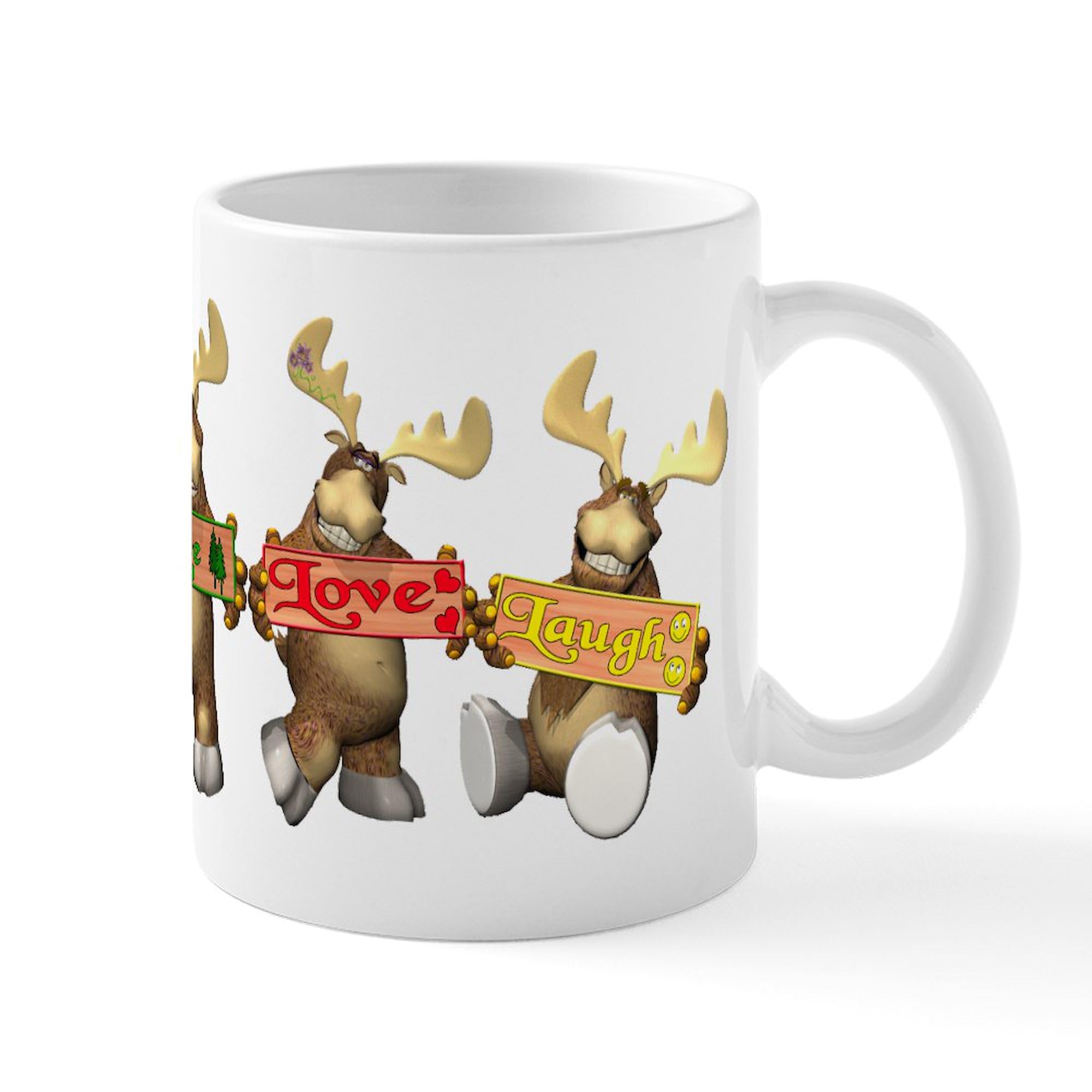 11 oz (325 ml) Ceramic Coffee Mug - Moose Joy Design by CafePress | Perfect for Hot Beverages, Office Use & Gifts