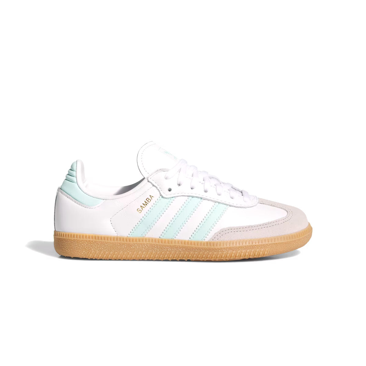 Kids Samba OG Sneakers - Cloud White Semi Flash Aqua - Comfortable & Stylish Shoes for Boys & Girls - Perfect for School, Sports & Casual Wear