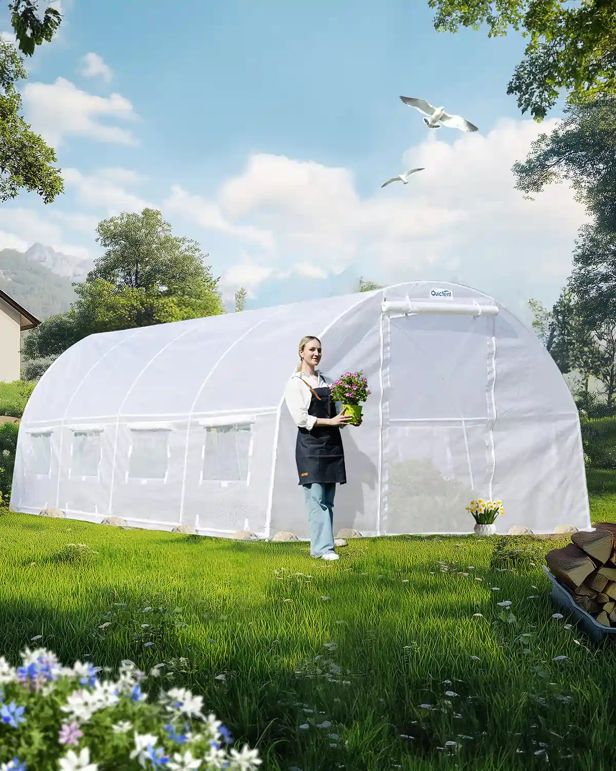 20' x 10' x 6.6' Large Walk-in Greenhouse for Outdoor Gardening - Perfect for Growing Vegetables, Flowers & Plants Year-Round
