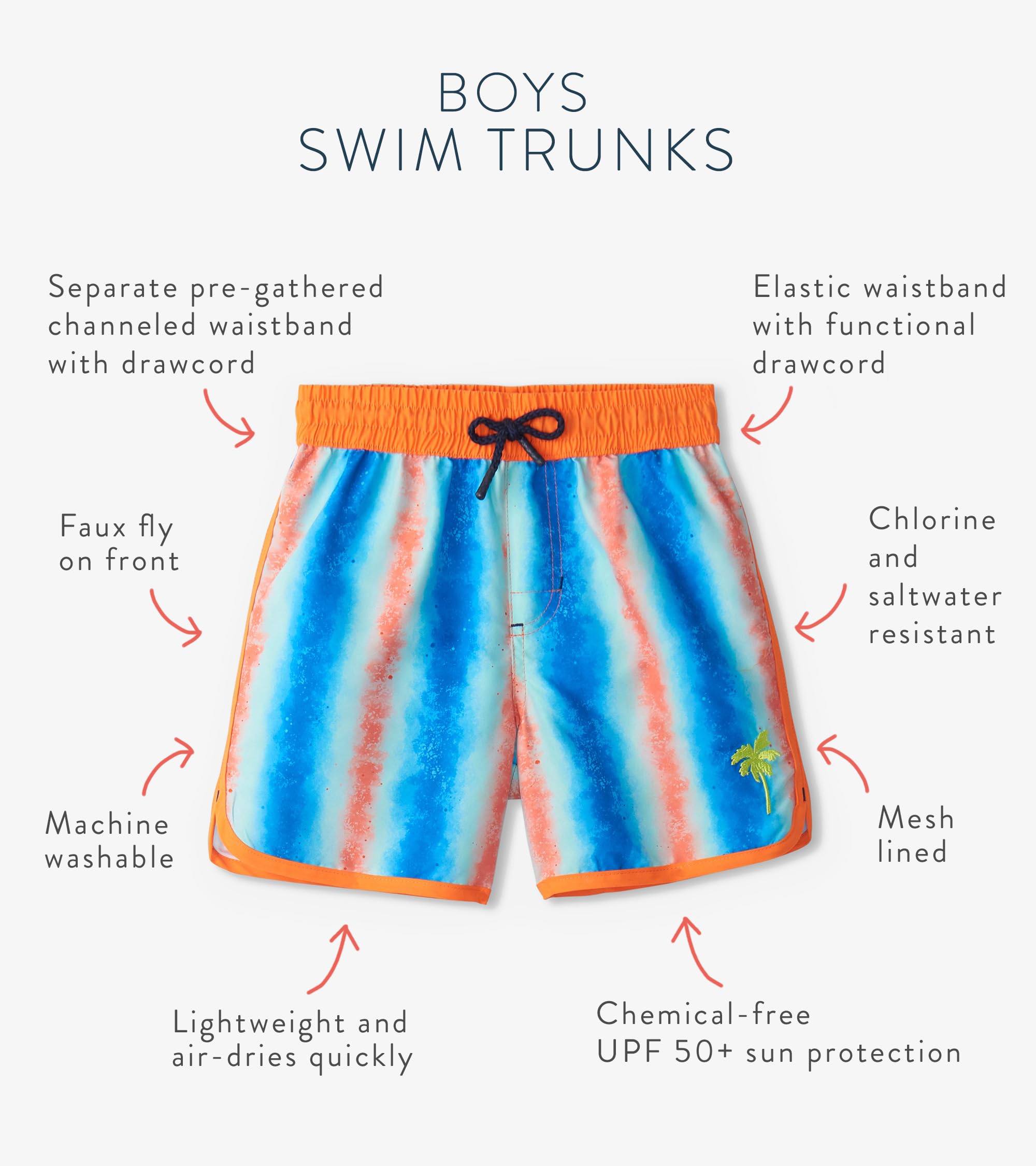 Hatley Boys' Swim Board Shorts - Quick-Dry, UPF 50+ Swim Trunks for Kids - Perfect for Beach, Pool, and Summer Water Activities