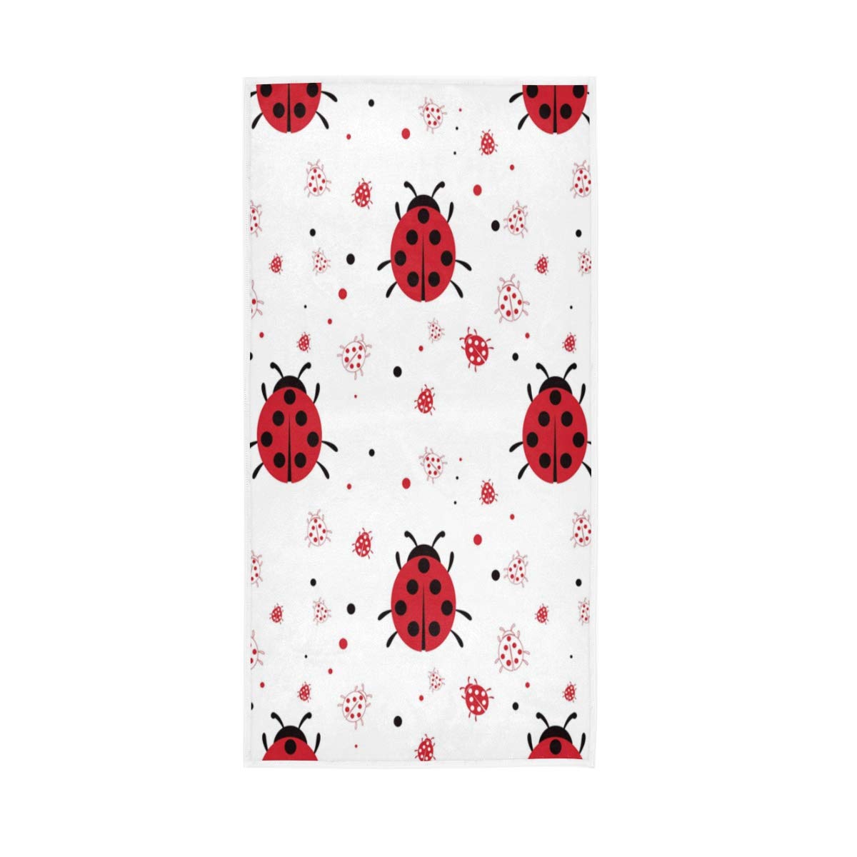 ALAZA Ladybugs Hand Towel Set - 100% Cotton Absorbent Gym Yoga Face Towels for Bathroom, Kitchen, Hotel & Home Decor - 15x30 Inch Multipurpose Towels - Perfect for Workout, Spa, Travel & Daily Use
