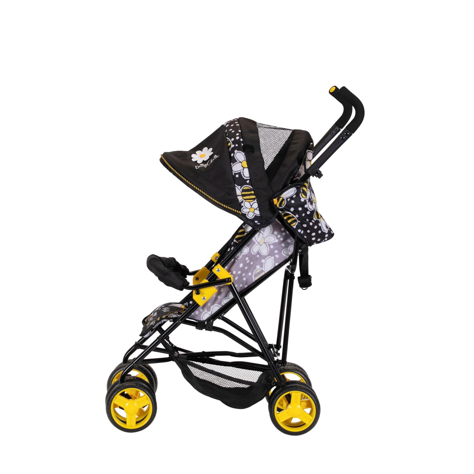 Zipp Zenith Adjustable Daisy Chain Doll Stroller for Kids Ages 6-13 - 89-95cm Handle Height (Bumblebee) - Perfect for Outdoor Walks, Playdates & Pretend Play
