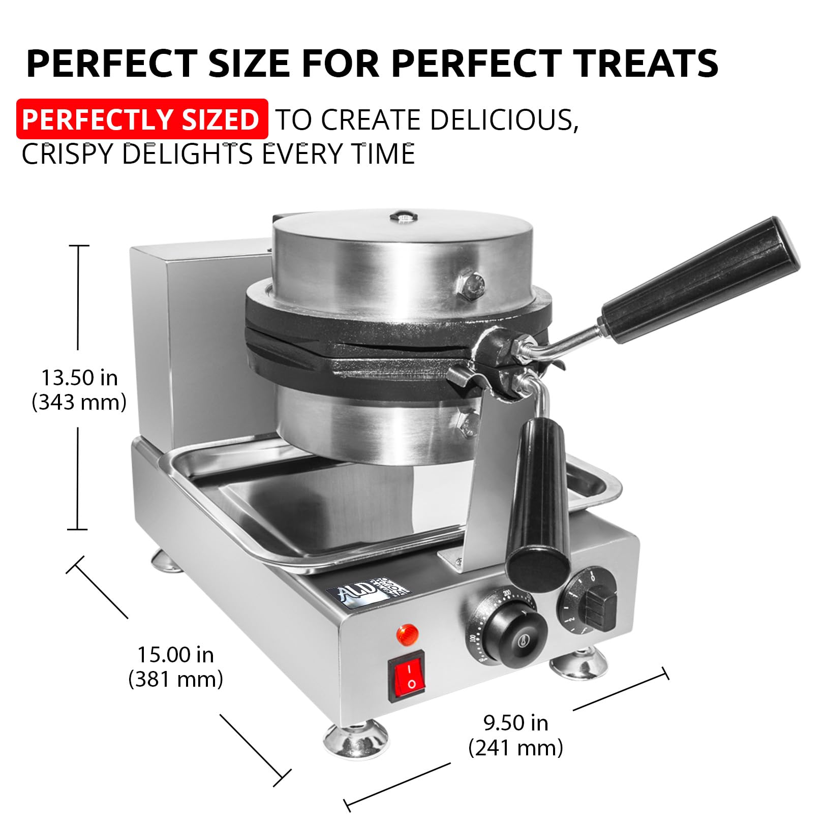 Commercial Bubble Waffle Maker Machine - Large Hexagon Egg Waffle Maker with Adjustable Thermostat | 110V Electric Hong Kong Style Waffle Iron | Perfect for Cafes, Food Trucks & Home Breakfast
