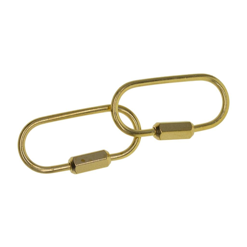 Enakshi 2/6 Piece Brass Screw Lock Keychain Rings - Jewelry Making Supplies for DIY Crafts, Beading & Keychains - Secure Hanging Rings for Necklaces, Bracelets & Key Accessories