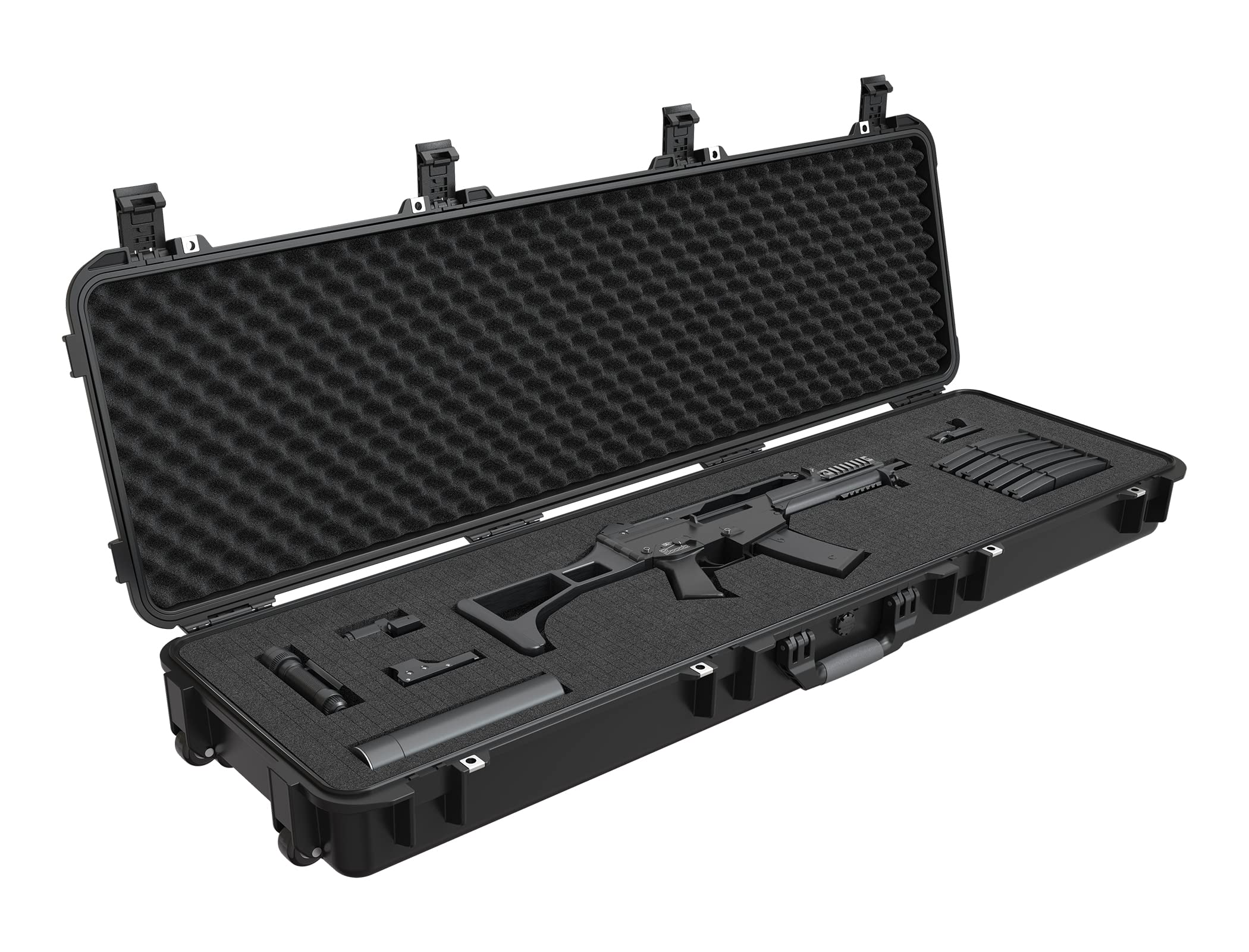RPNB Tactical Rifle Case - Waterproof Hard Gun Case with Wheels & Customizable Foam | TSA Approved All-Weather Protection for Rifles, Shotguns, Airsoft Guns & Drones | Perfect for Range, Hunting & Travel Use