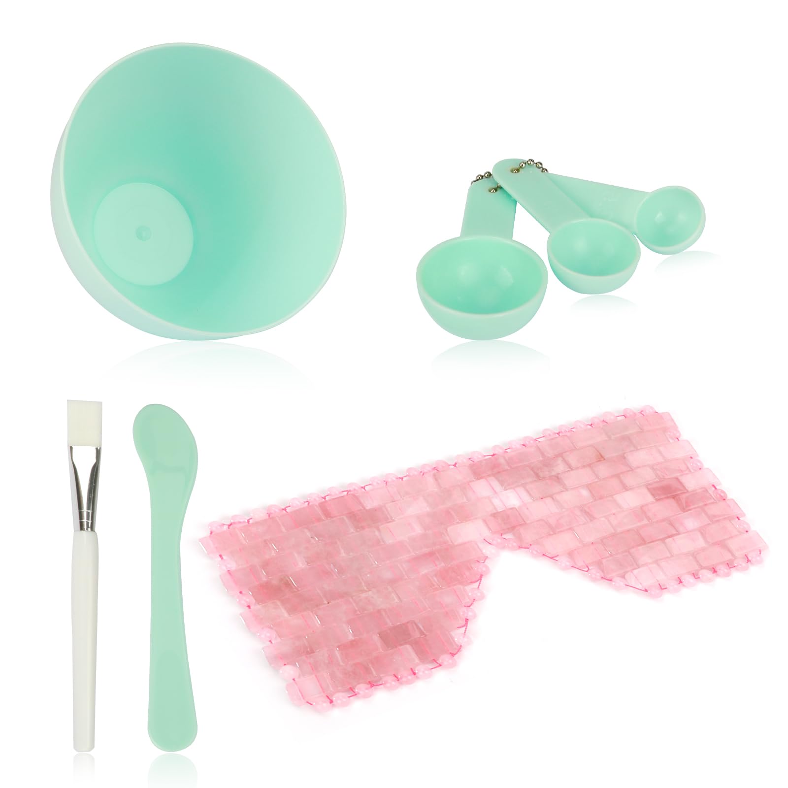 Jade Eye Mask & Cooling Facial Mask Set with Mixing Bowl - Soothing Spa Treatment for Relaxation & Skincare at Home