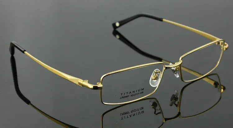 Brightzone Unisex Full Rim Square Titanium Eyeglasses 71407 - Lightweight Durable Frame for Men & Women - Perfect for Reading, Work & Everyday Use
