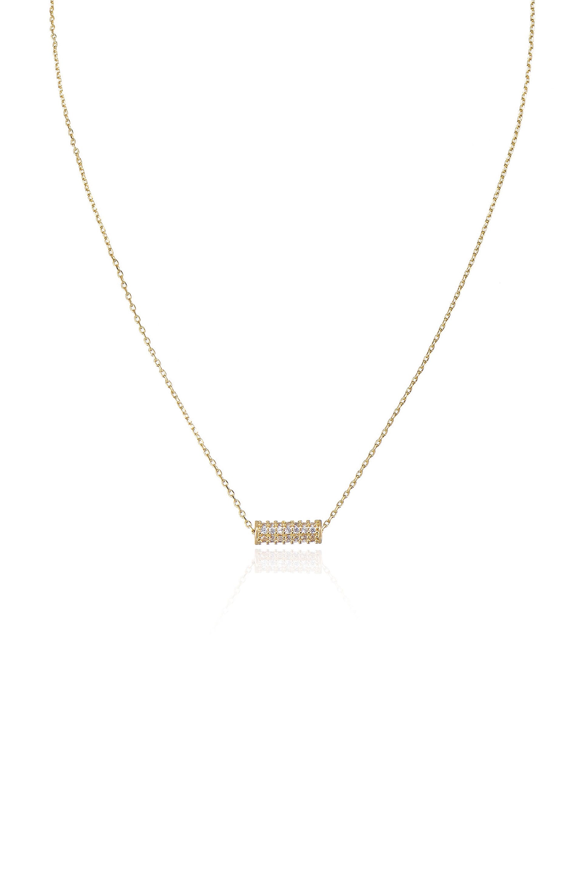 Elegant Crystal Cylinder Necklace for Women - Minimalist Pendant Jewelry Gift for Her - Perfect for Weddings, Parties & Everyday Wear