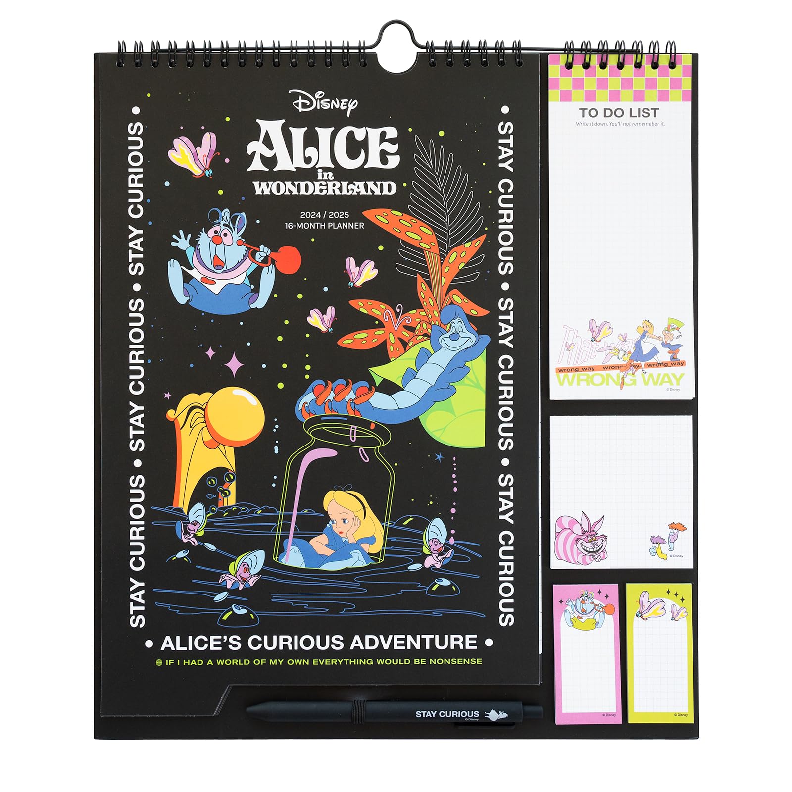 Disney Alice in Wonderland 2025 Wall Calendar | 16-Month Monthly Planner (September 2024 - December 2025) | 11.8 x 13.4 Inches (30 x 34 cm) | Includes Stickers, Pen & Shopping List | Perfect for Home, Office & School Organization | Disney Collector's Gift