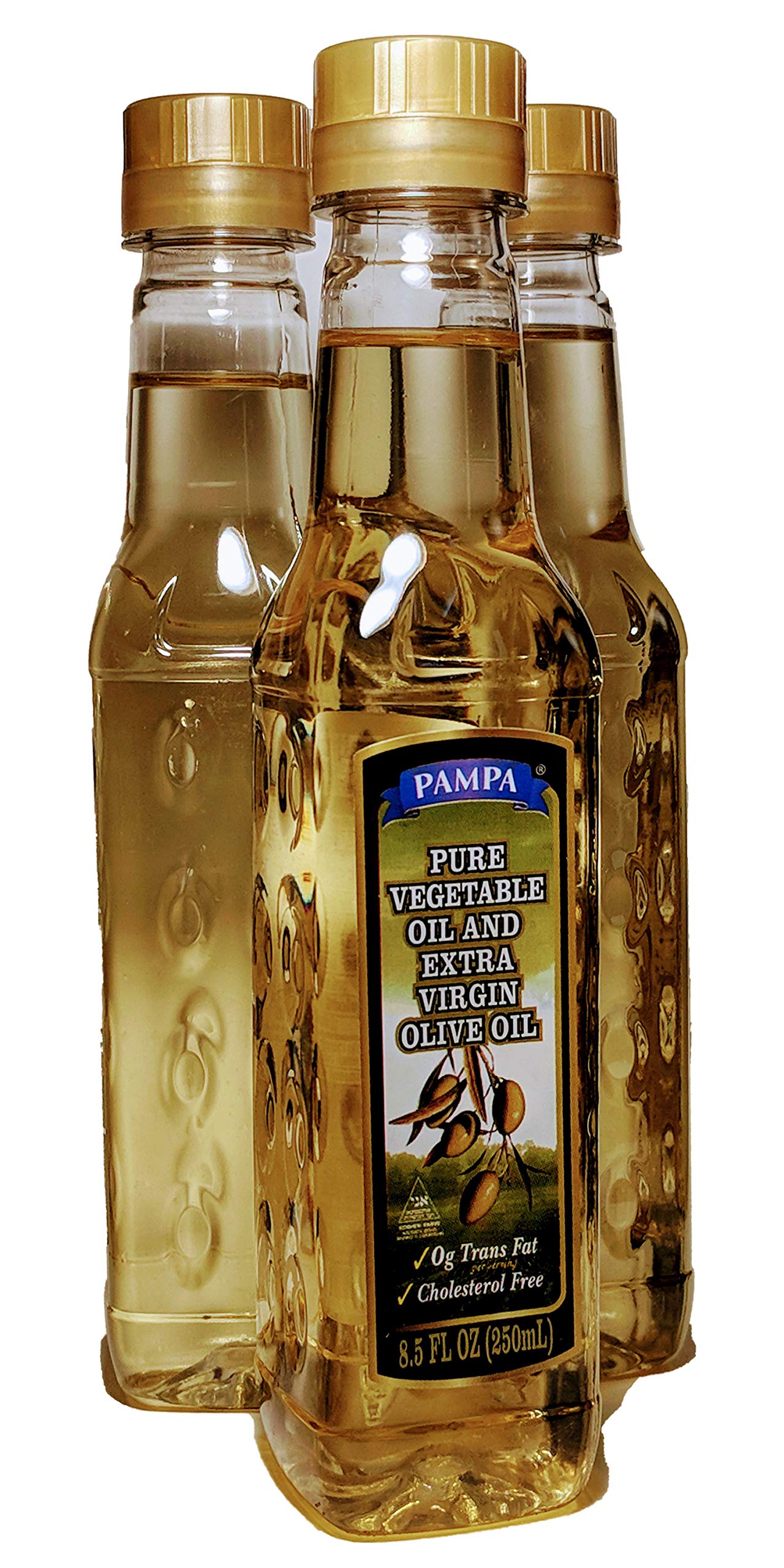 Organic Pure Vegetable Oil & Extra Virgin Olive Oil - 8.5 oz Bottle for Cooking, Baking & Healthy Salad Dressings