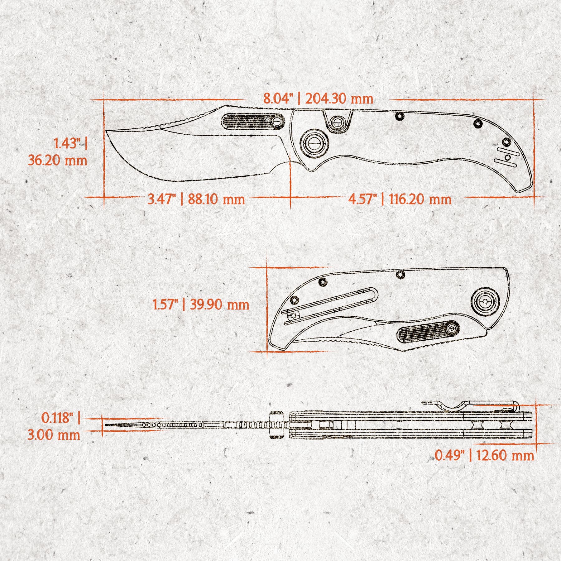 Naga Top Liner Lock Folding Knife - 3.47
