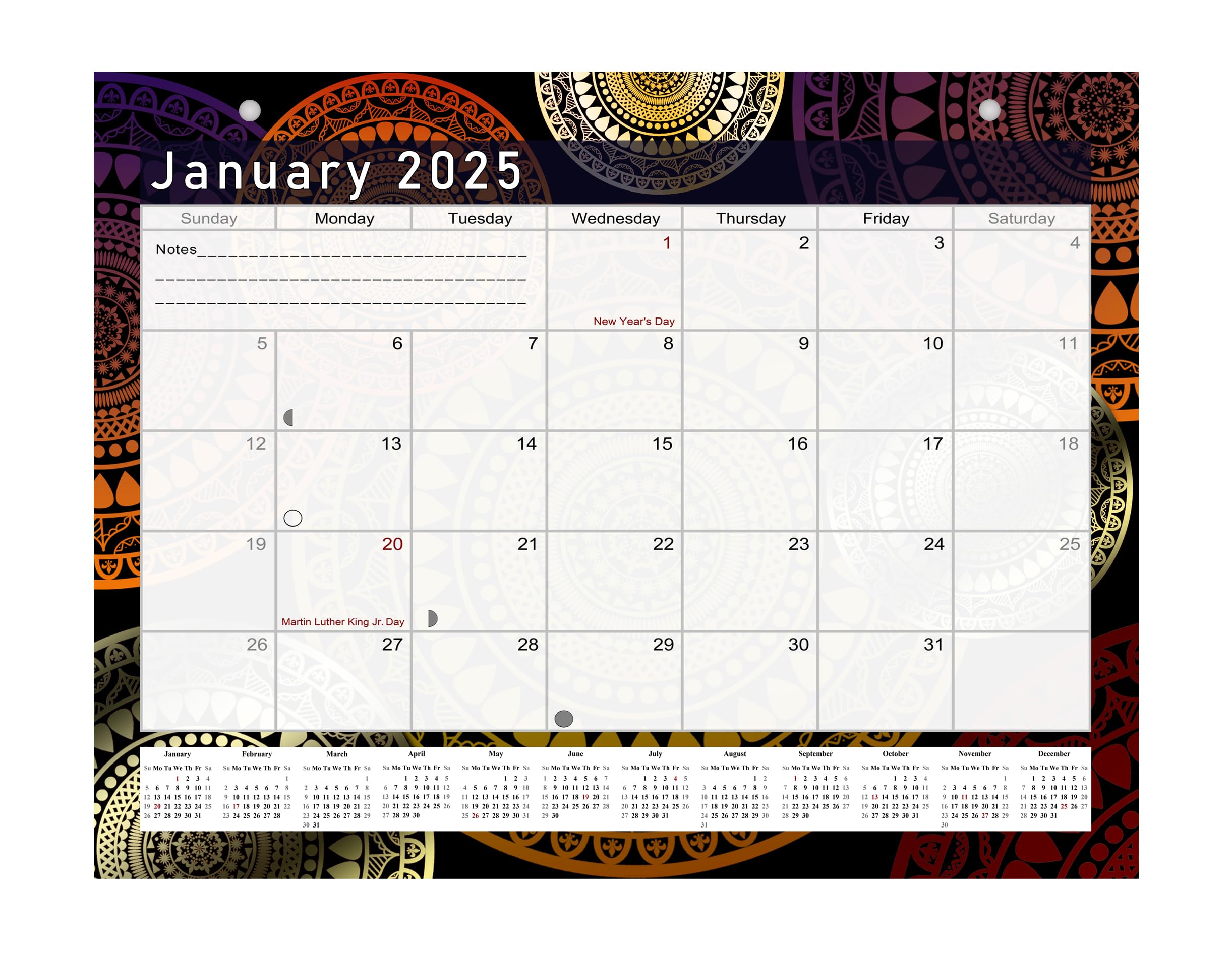 2024-2025 18-Month Magnetic Desk Calendar Planner - Wall & Desktop Organizer with Monthly Layout - Perfect for Office, Home & School Planning (Edition #12)