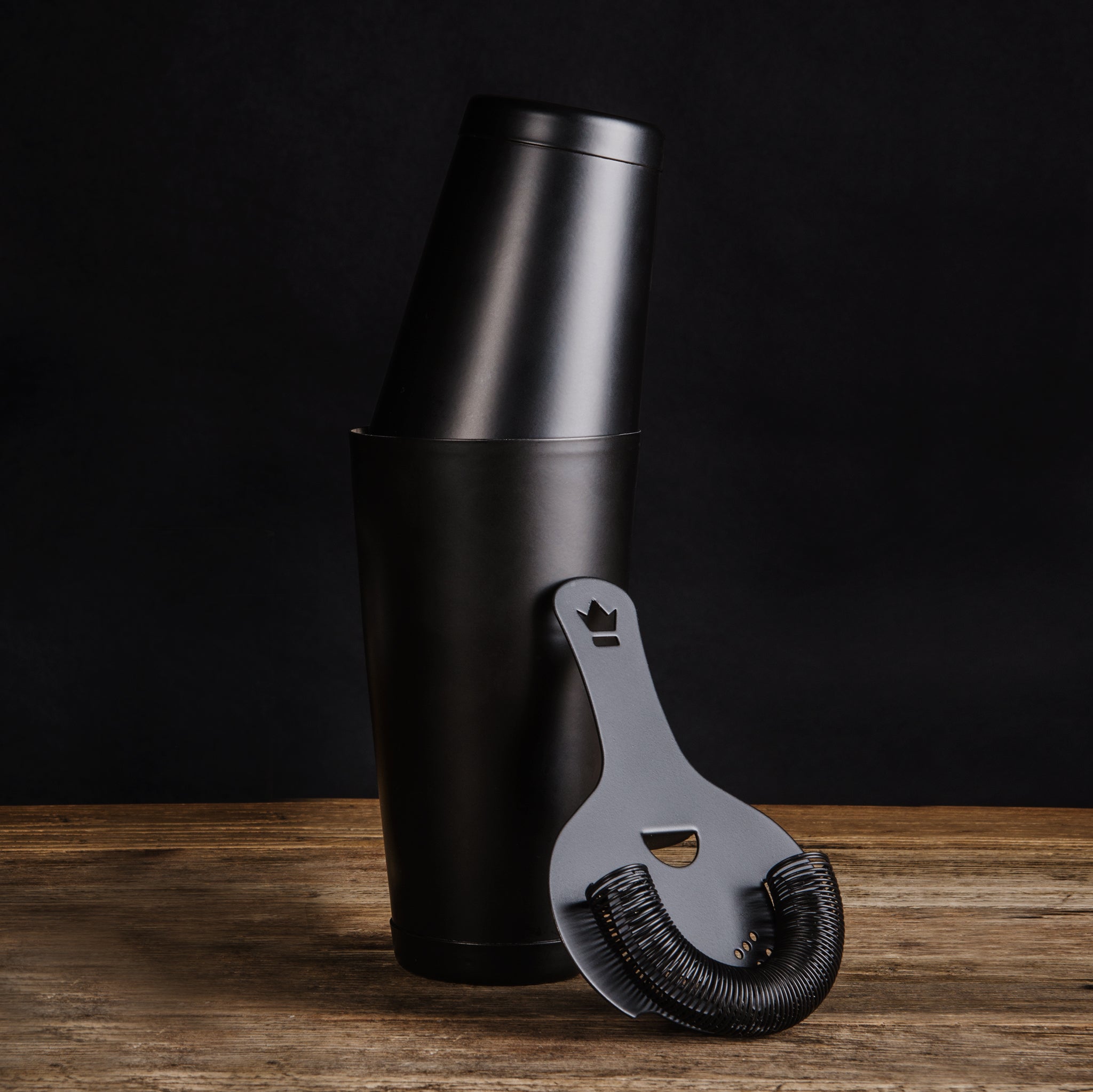 Premium KORIKO® Weighted Cocktail Shaker Set - Matte Black Finish for Professional Bartenders & Home Mixologists | Perfect for Crafting Martinis, Margaritas & More