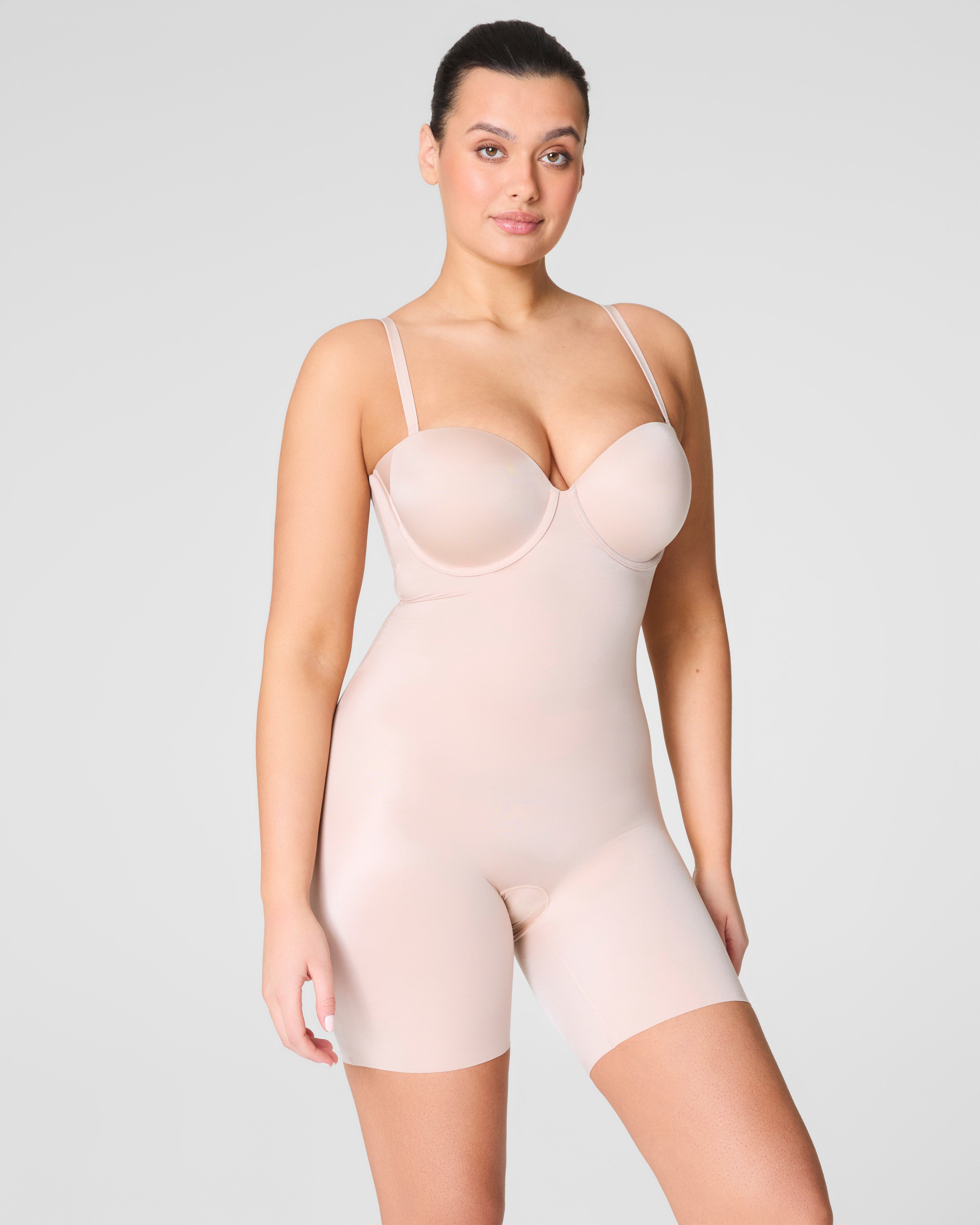 SPANX Shape™ Suit Your Fancy Strapless Cupped Mid Thigh Bodysuit for Women - Seamless Shapewear for Wedding, Evening Dress & Special Occasions