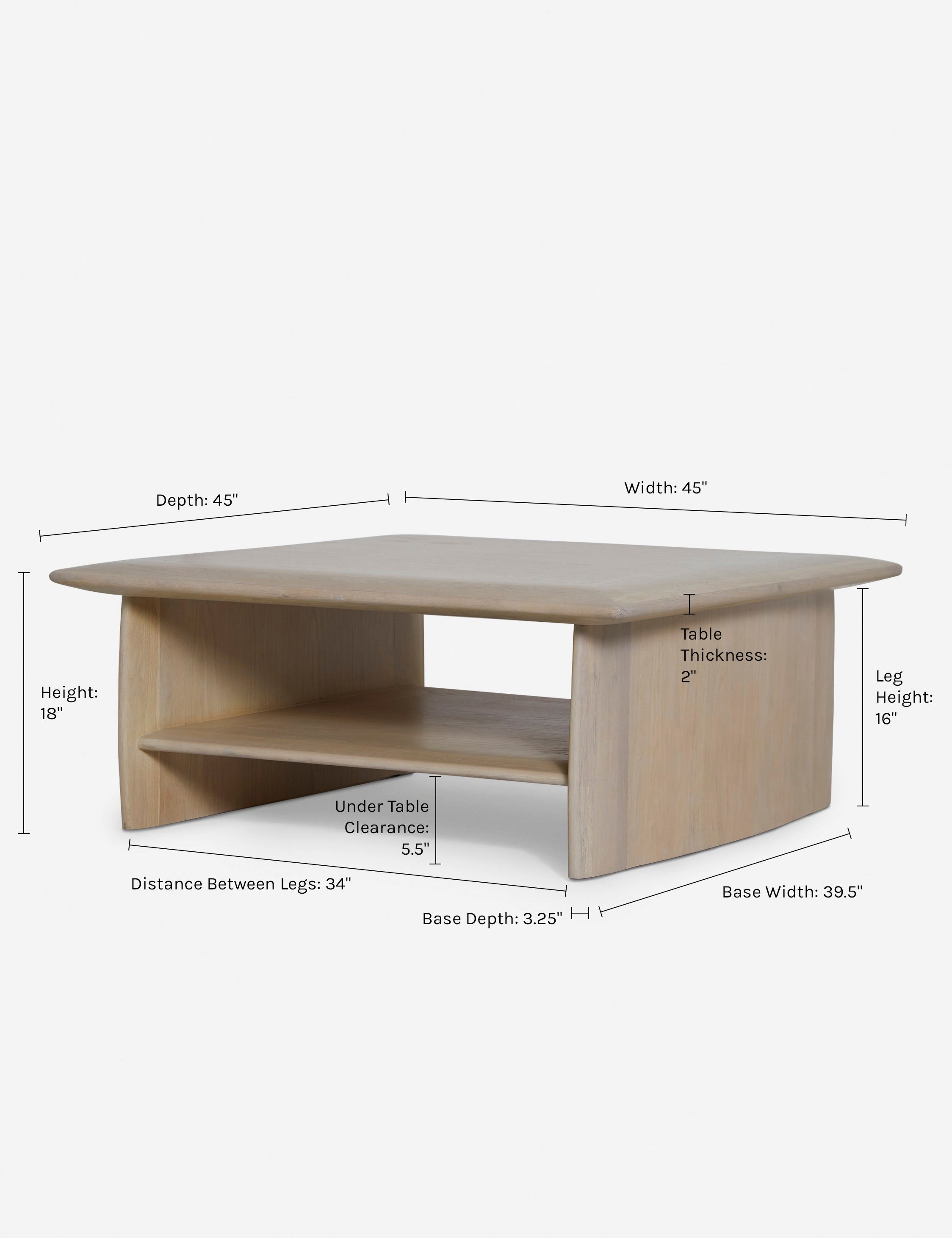 Modern Cedar Wood Coffee Table - Solid Natural Wood Living Room Furniture for Home Decor | Perfect for Living Rooms, Offices & Patios