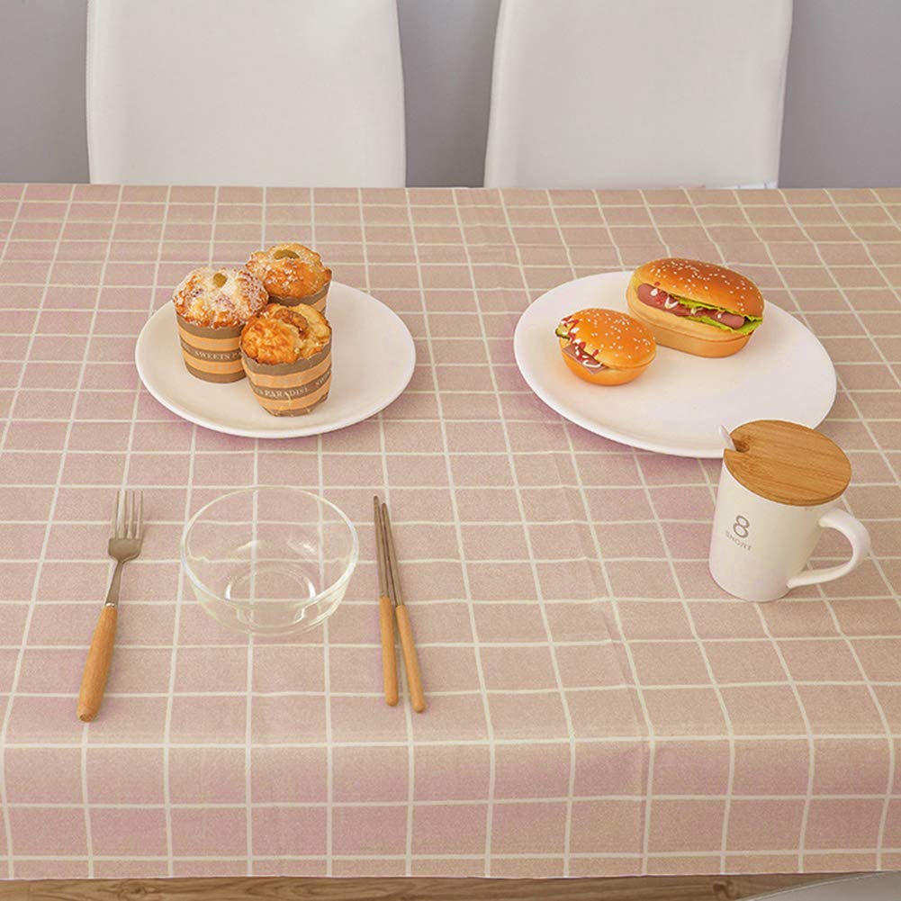 Nordic Style PVC Waterproof Oil-Proof Tablecloth - Plaid Design 54
