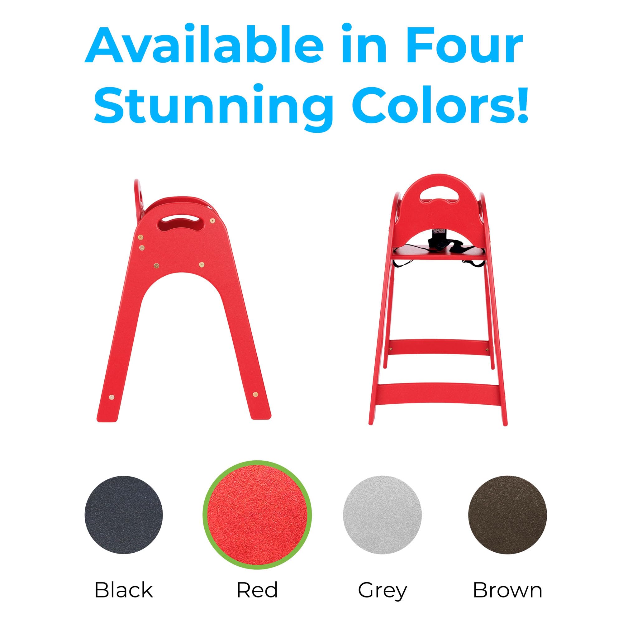 Koala Kare KB105-03 Designer High Chair for Babies & Toddlers - Red, Adjustable Height, Easy to Clean - Perfect for Home, Restaurant & Daycare Use