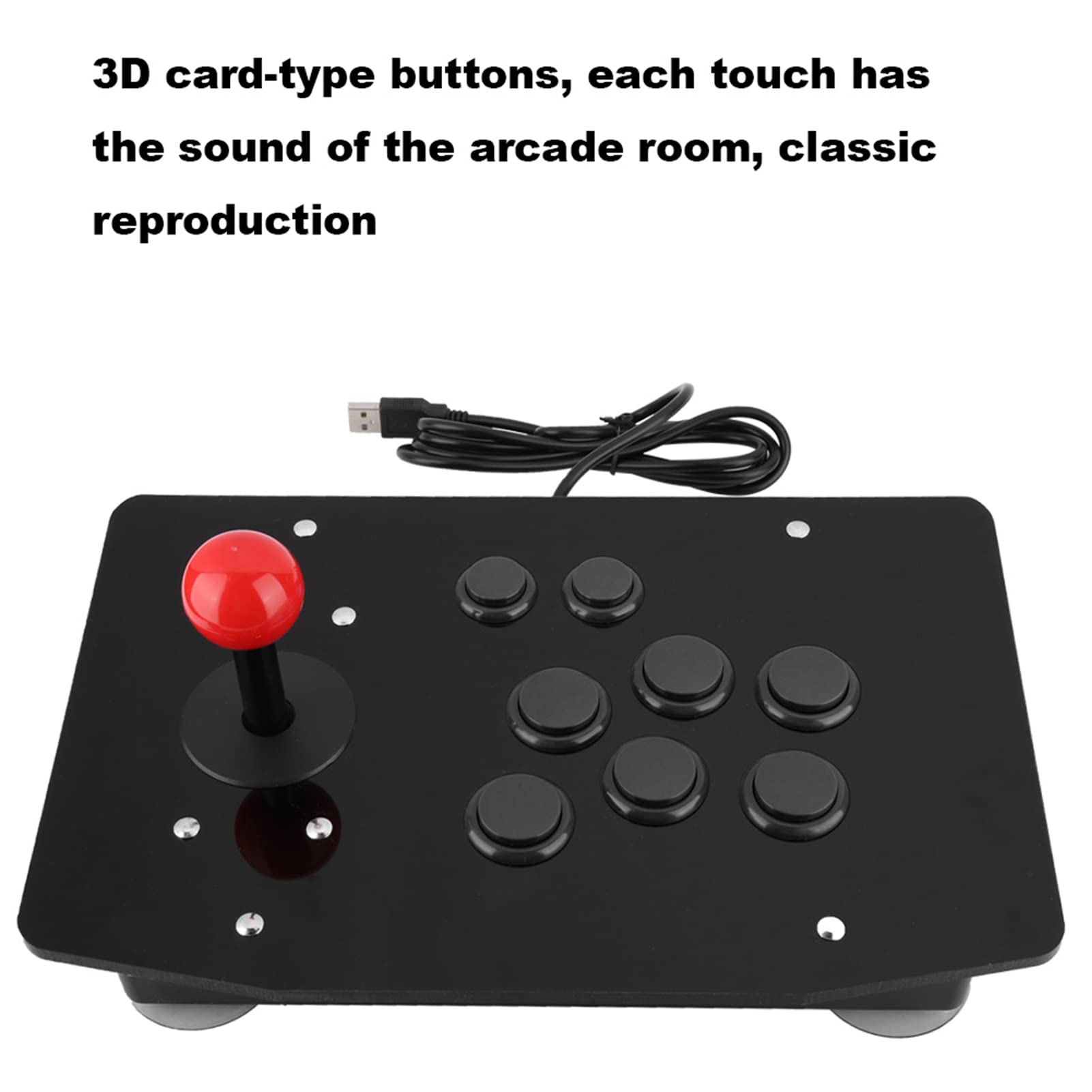 BONKZEBU 8-Key USB Game Joystick Controller - Portable Rocker Gamepad with Anti-Slip Grip for PC/PS4/Xbox Gaming - Durable & Stable for Fighting Games, Racing, and Arcade Style Play