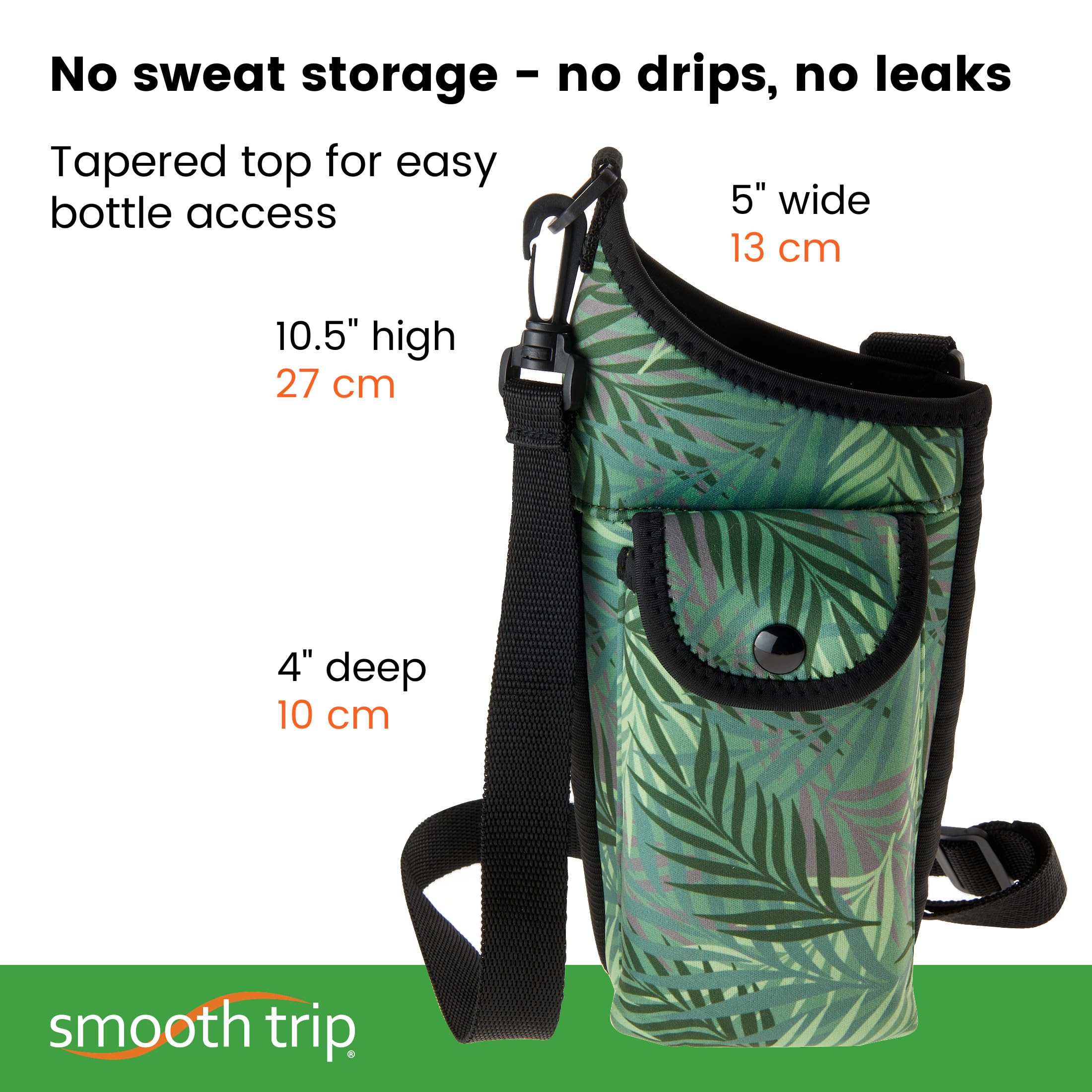 **Insulated Neoprene Water Bottle Holder with Adjustable Strap & Phone Pouch - Fits 32 oz Bottles for Hiking, Walking, Gym & Outdoor Activities**
