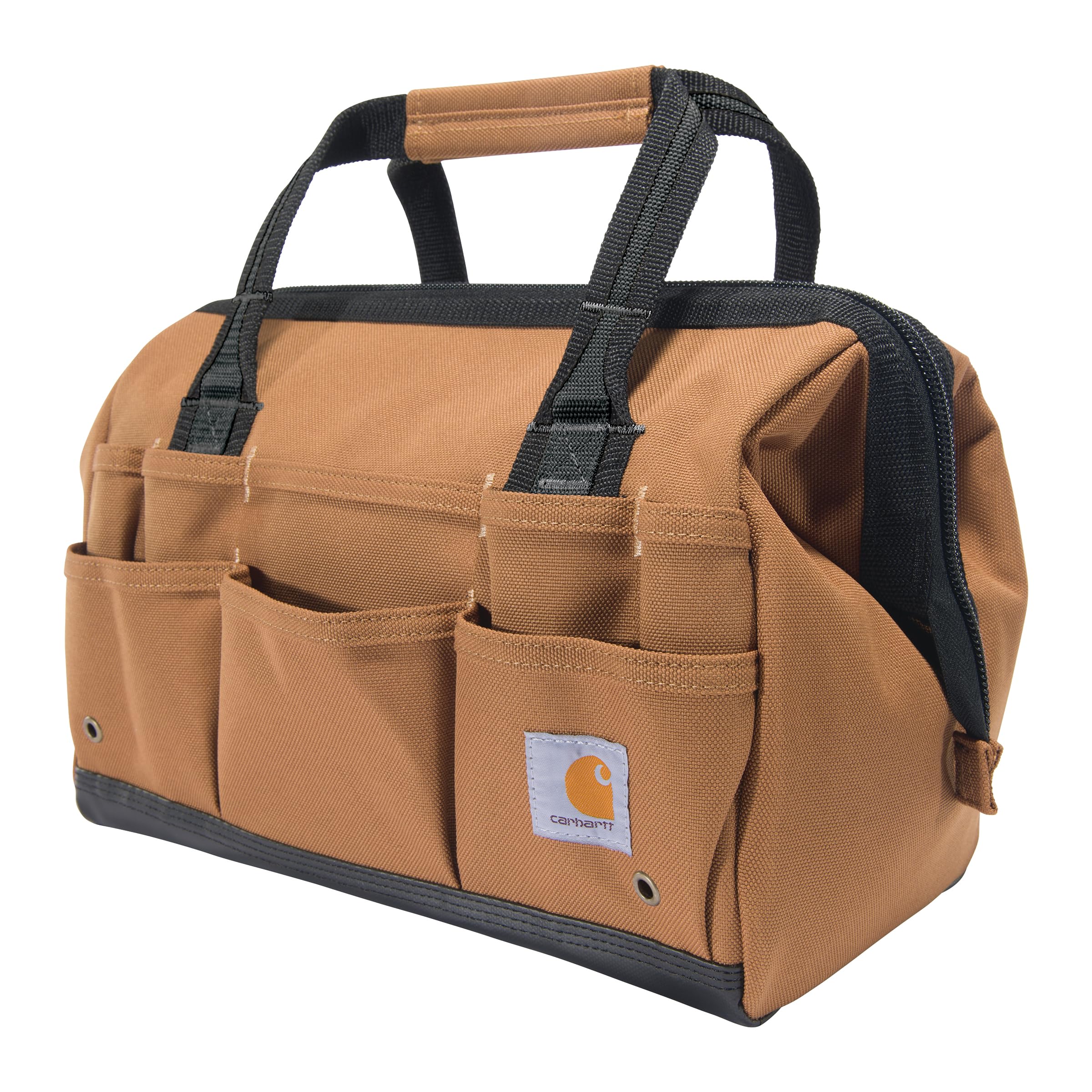 **Carhartt Onsite Tool Bag - Heavy Duty Water-Resistant 14-Inch Tool Storage with 26 Pockets (Carhartt Brown) - Perfect for Construction, Electricians & DIY Projects**