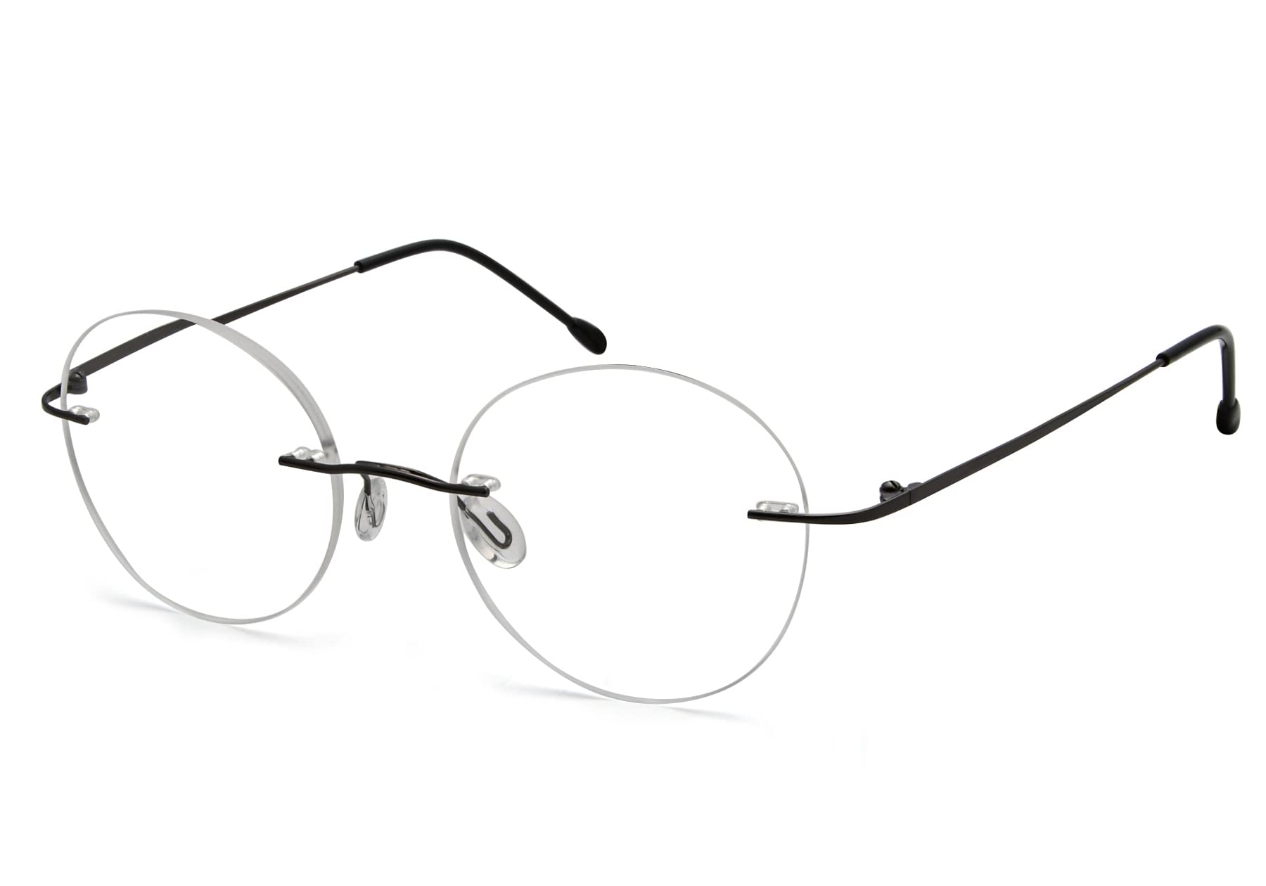 Frameless Reading Glasses for Women & Men - Lightweight Round Rimless Readers for Computer, Office, and Daily Use