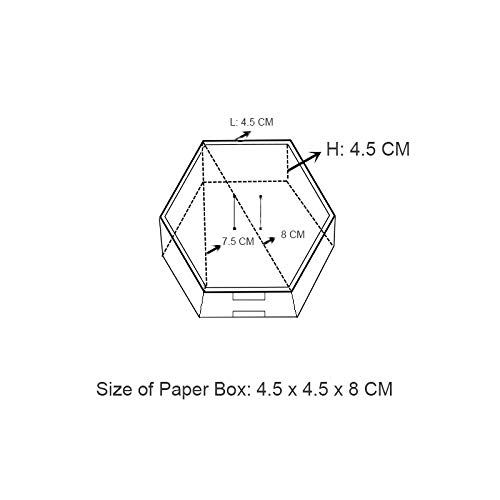 Hexagon Candy Boxes with Ribbon - 100PCS for Baby Shower, Wedding Favors & Gift Packaging (Silver)